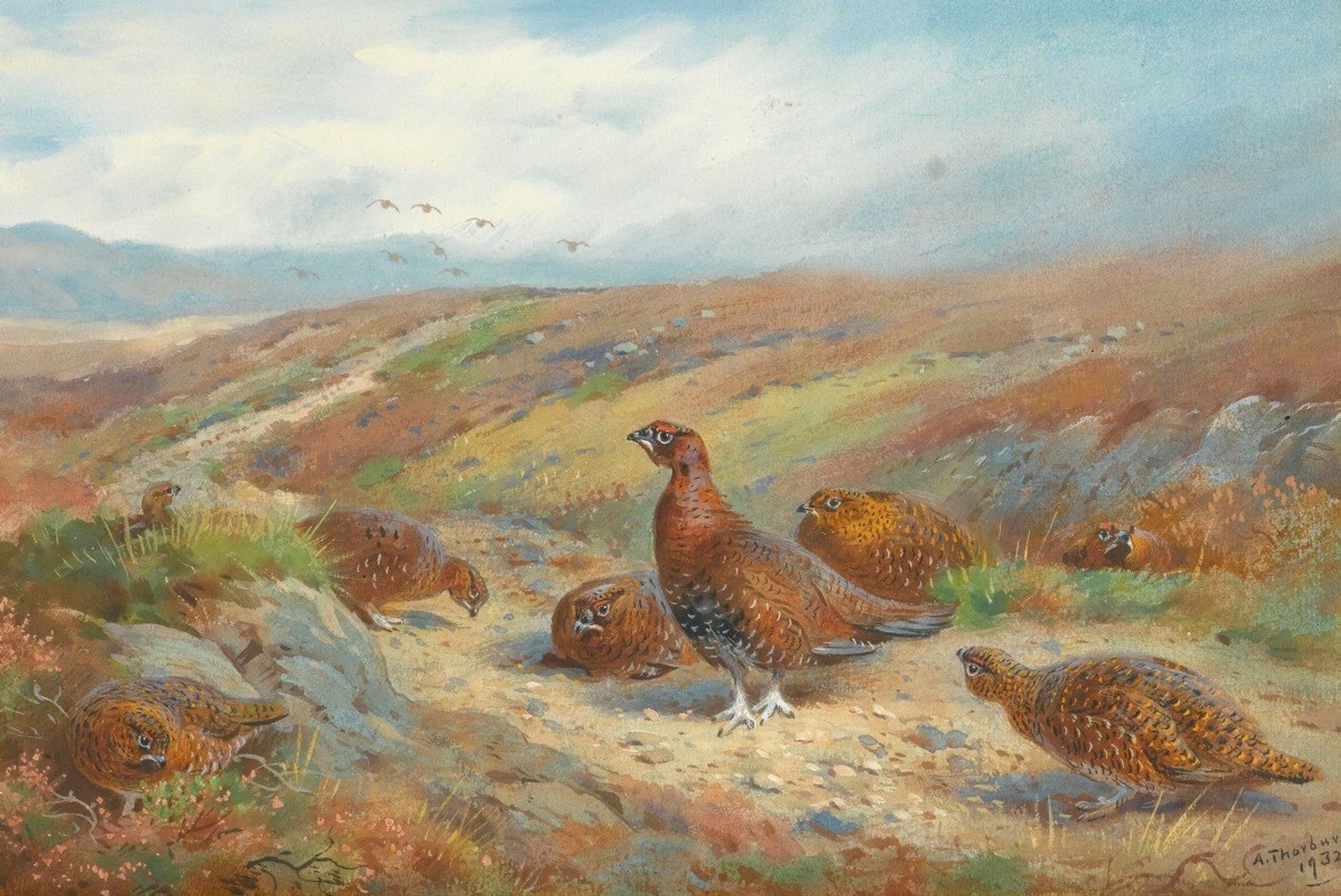 The Old Drove Road by Archibald Thorburn