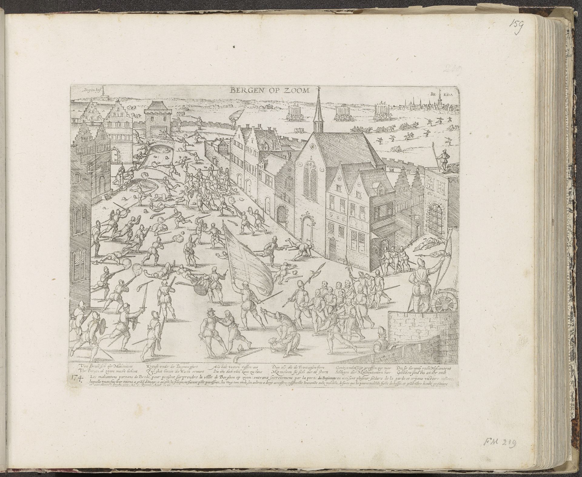 Aanslag op Bergen op Zoom verijdeld, 1581 by Frans Hogenberg