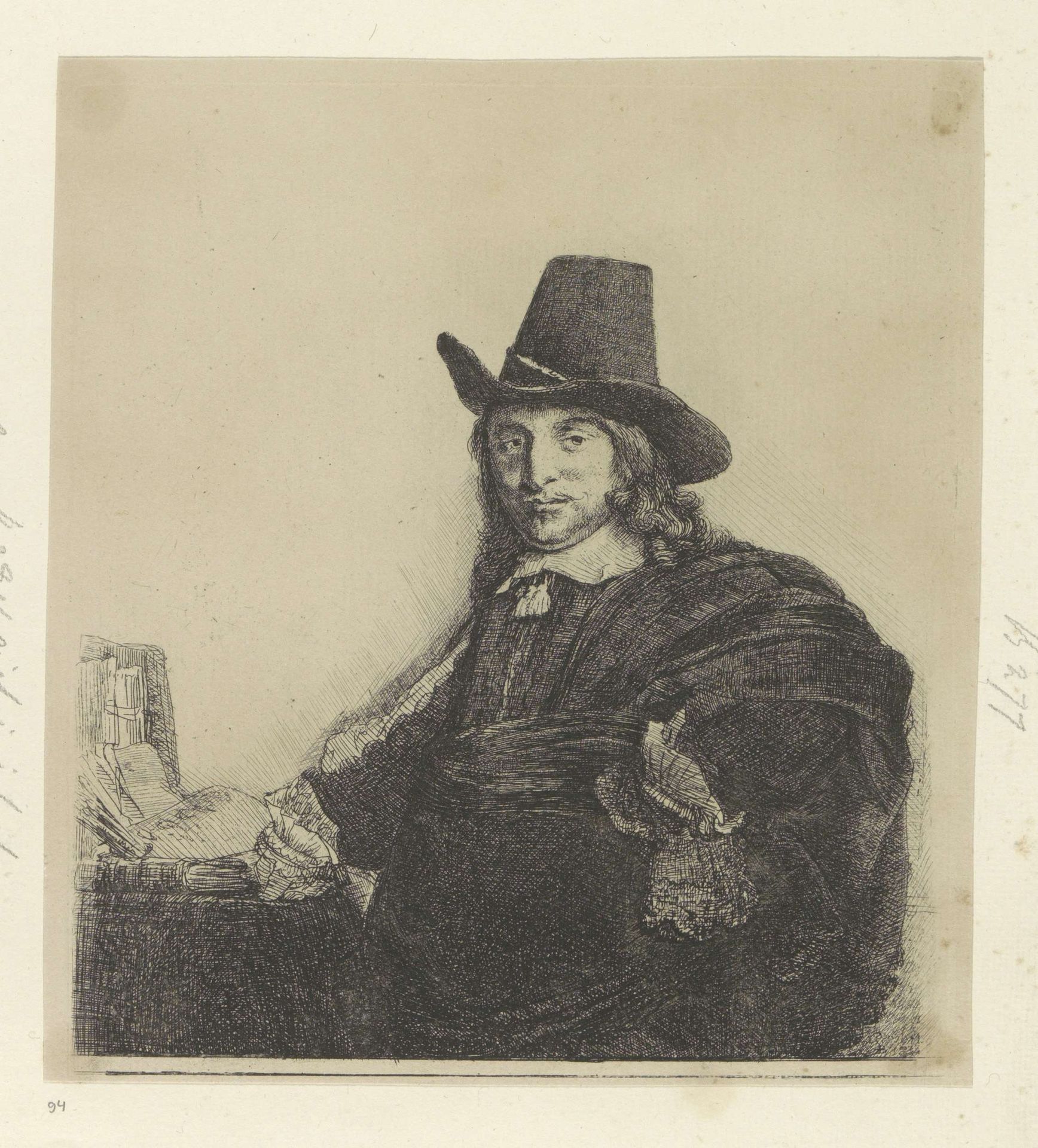 Portret van de schilder Jan Asselijn by Rembrandt van Rijn