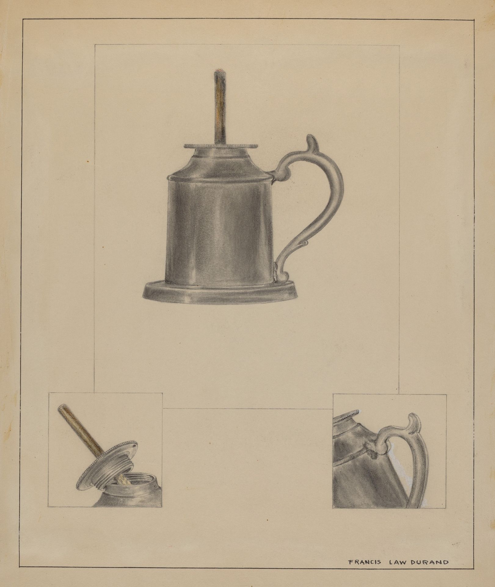 Pewter Fluid Lamp by Francis Law Durand