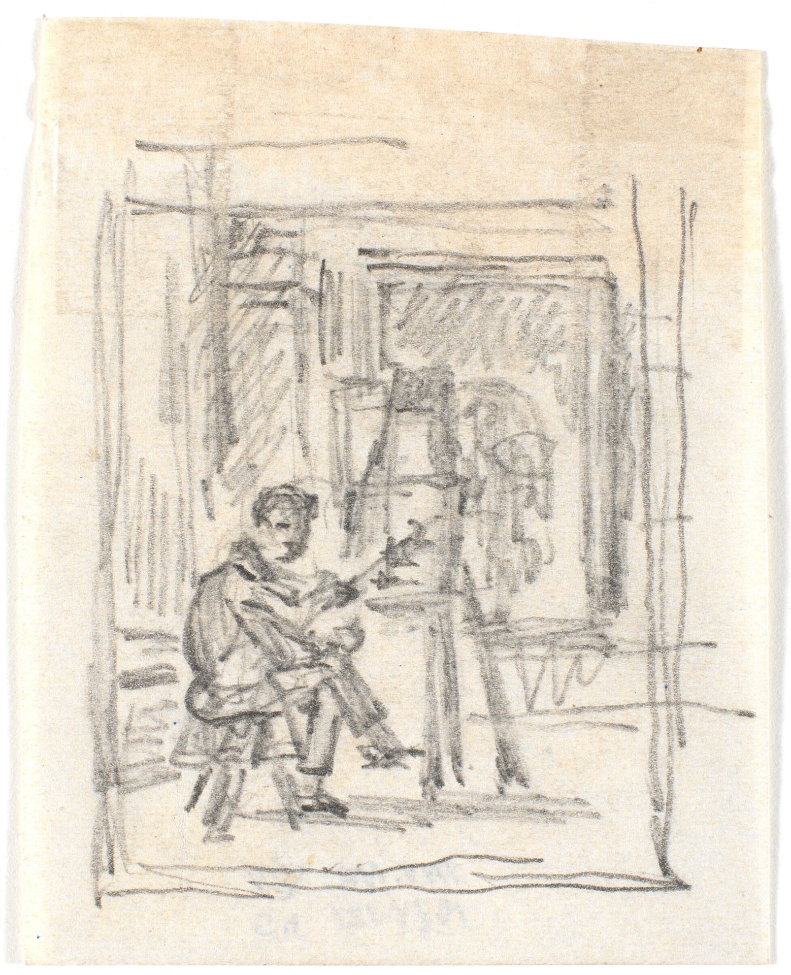 En maler ved sit staffeli by Martinus Rørbye