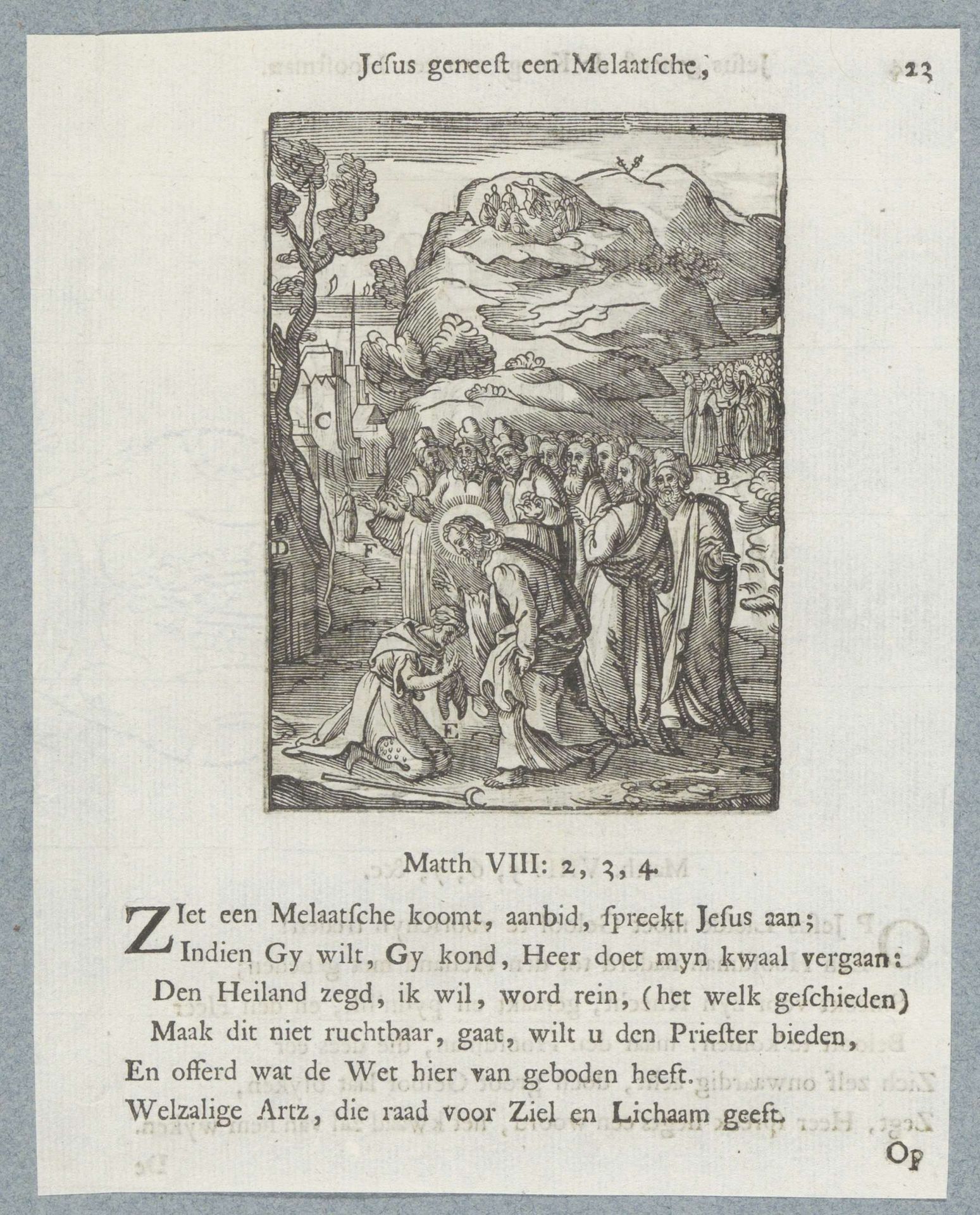 Christus geneest een melaatse by Christoffel van (II) Sichem
