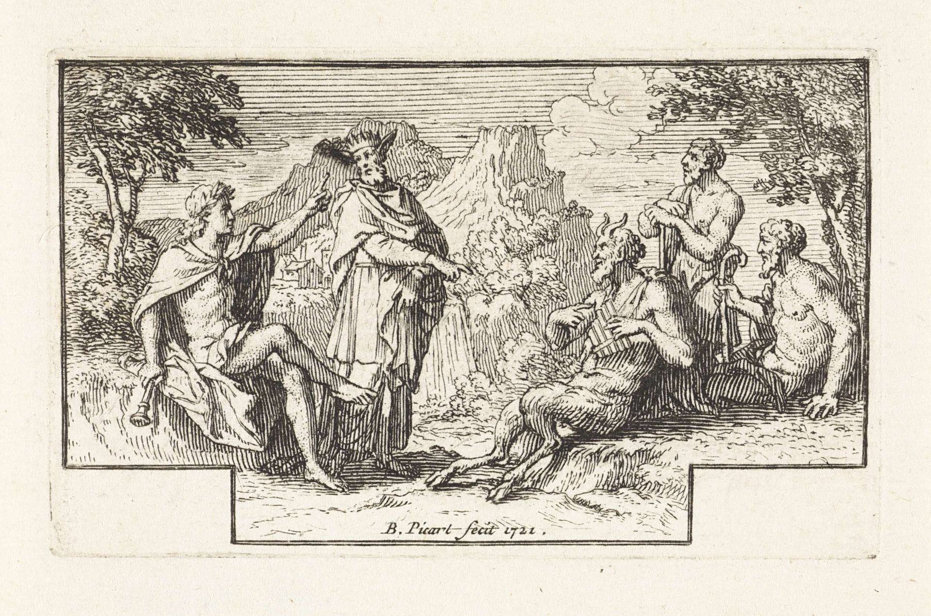 Oordeel van Midas by Bernard Picart