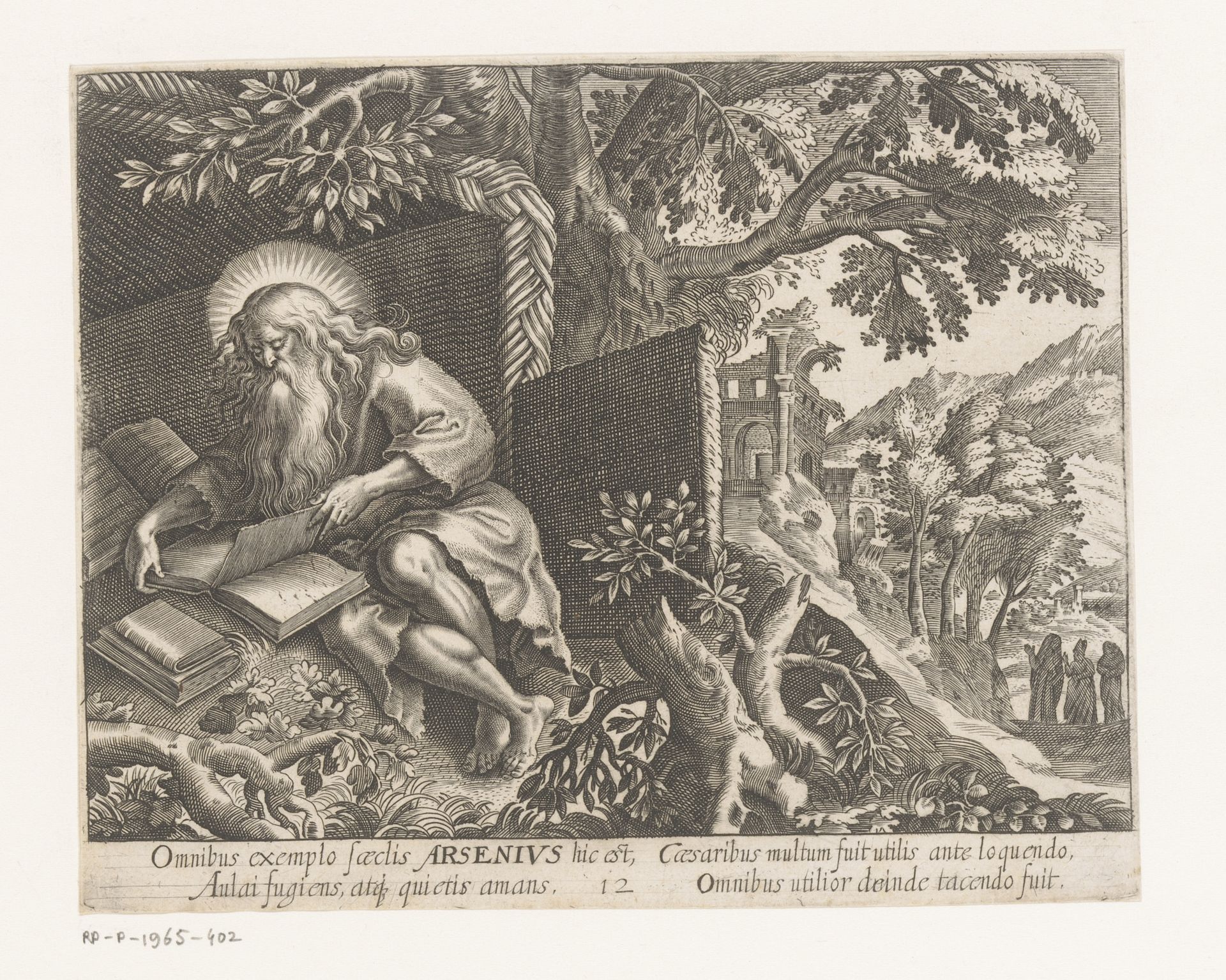 Heilige Arsenius de Grote als kluizenaar by Charles van Boeckel