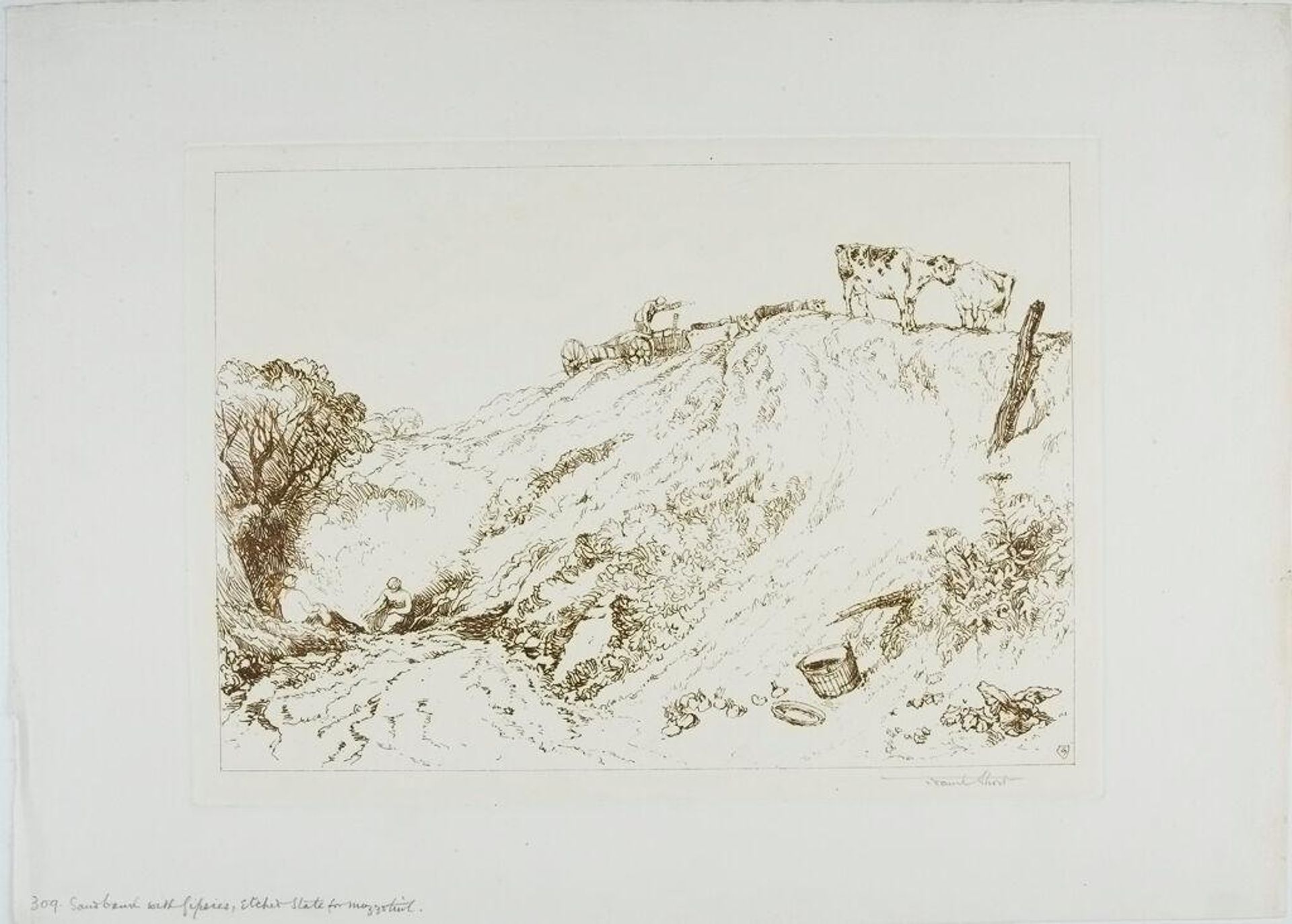 Sandbank with Gipsies by Frank Short