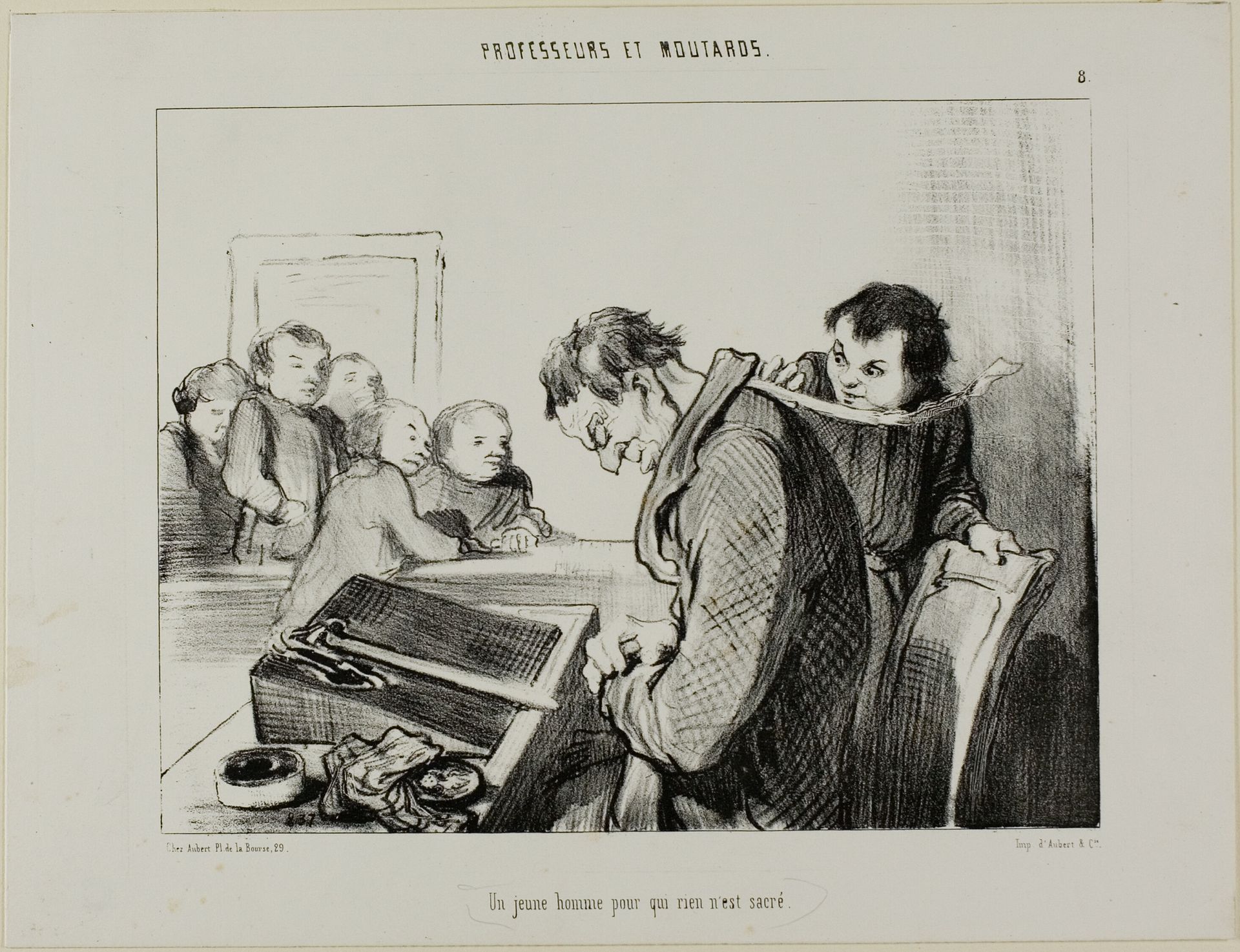 A Young Man to Whom Nothing is Sacred, plate 8 from Professeurs Et Moutards by Honoré Daumier