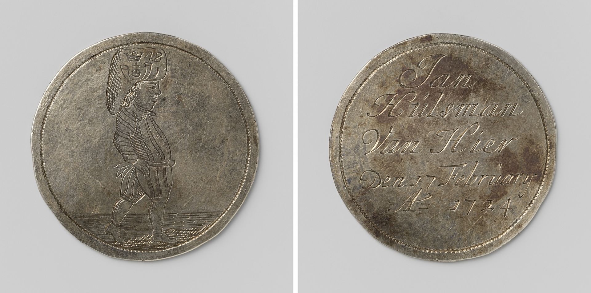 Korendragers- en -stortersgilde van Amsterdam, gildepenning van Jan Hulsman van hier by Anonymous