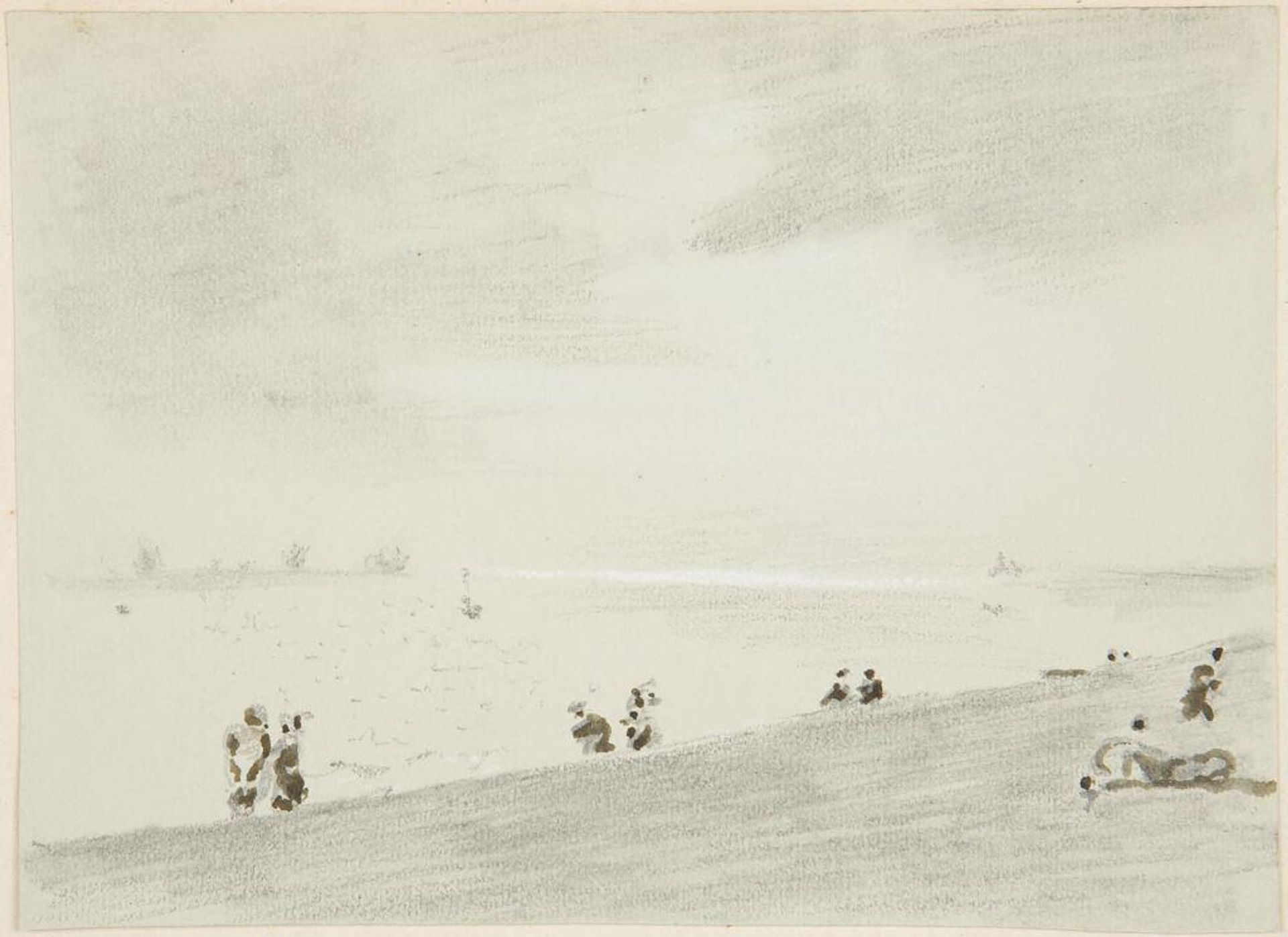 Figures on the Beach by Style of Joseph Mallord William Turner