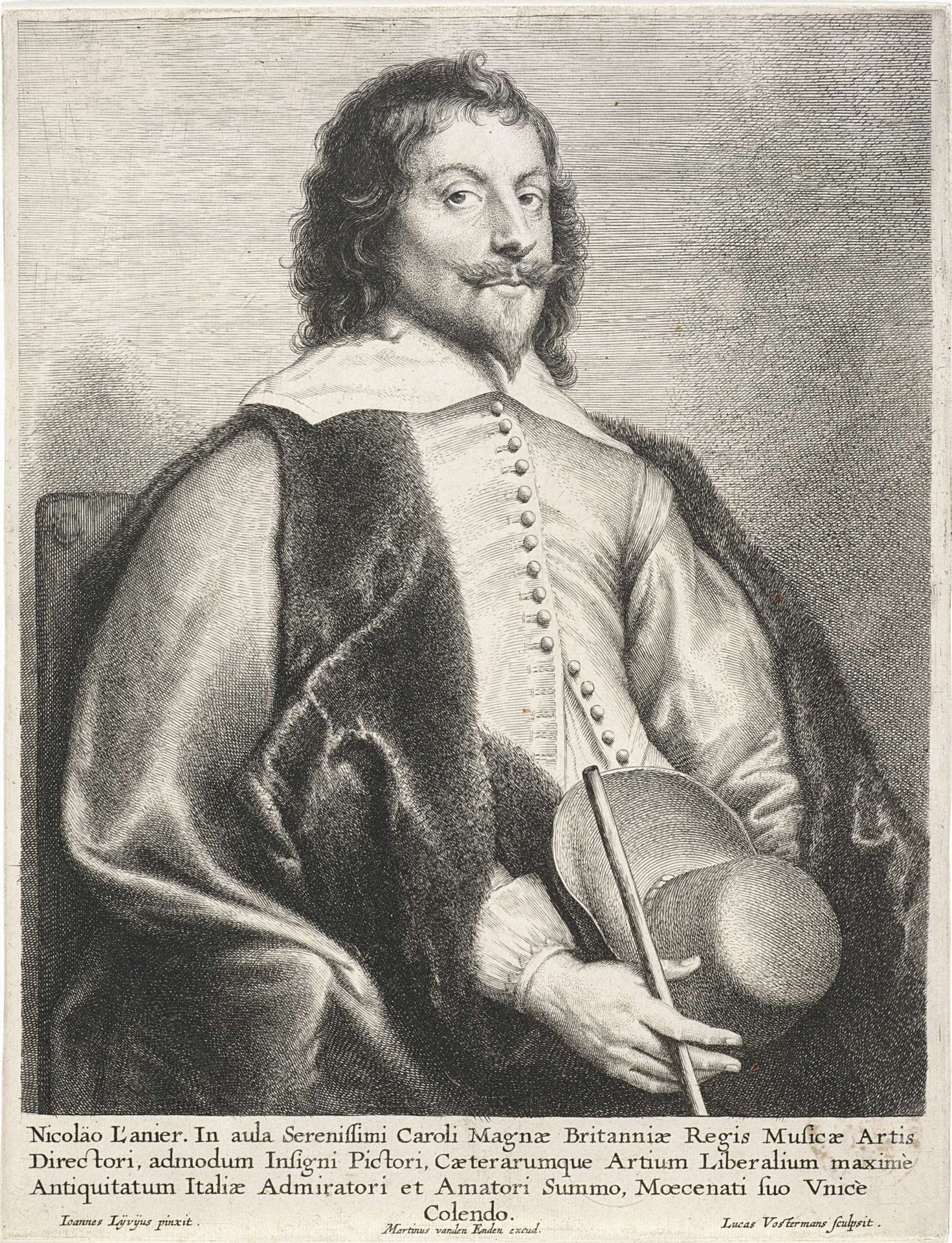 Portret van Nicholas Lanier by Lucas Vorsterman I