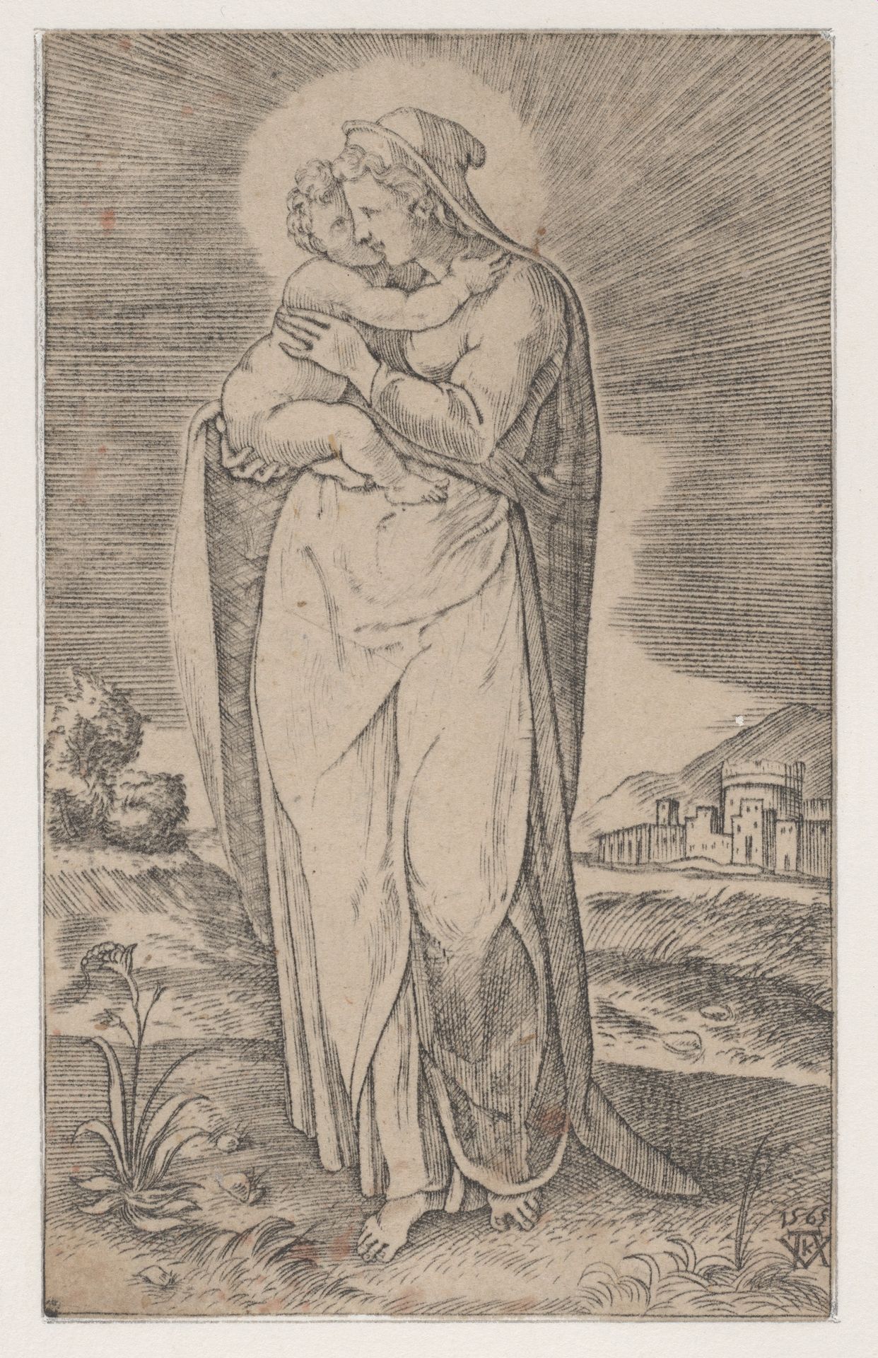 Virgin and Child (La Sainte Vierge debout embrassant l'enfant Jesus) by Mario Cartaro