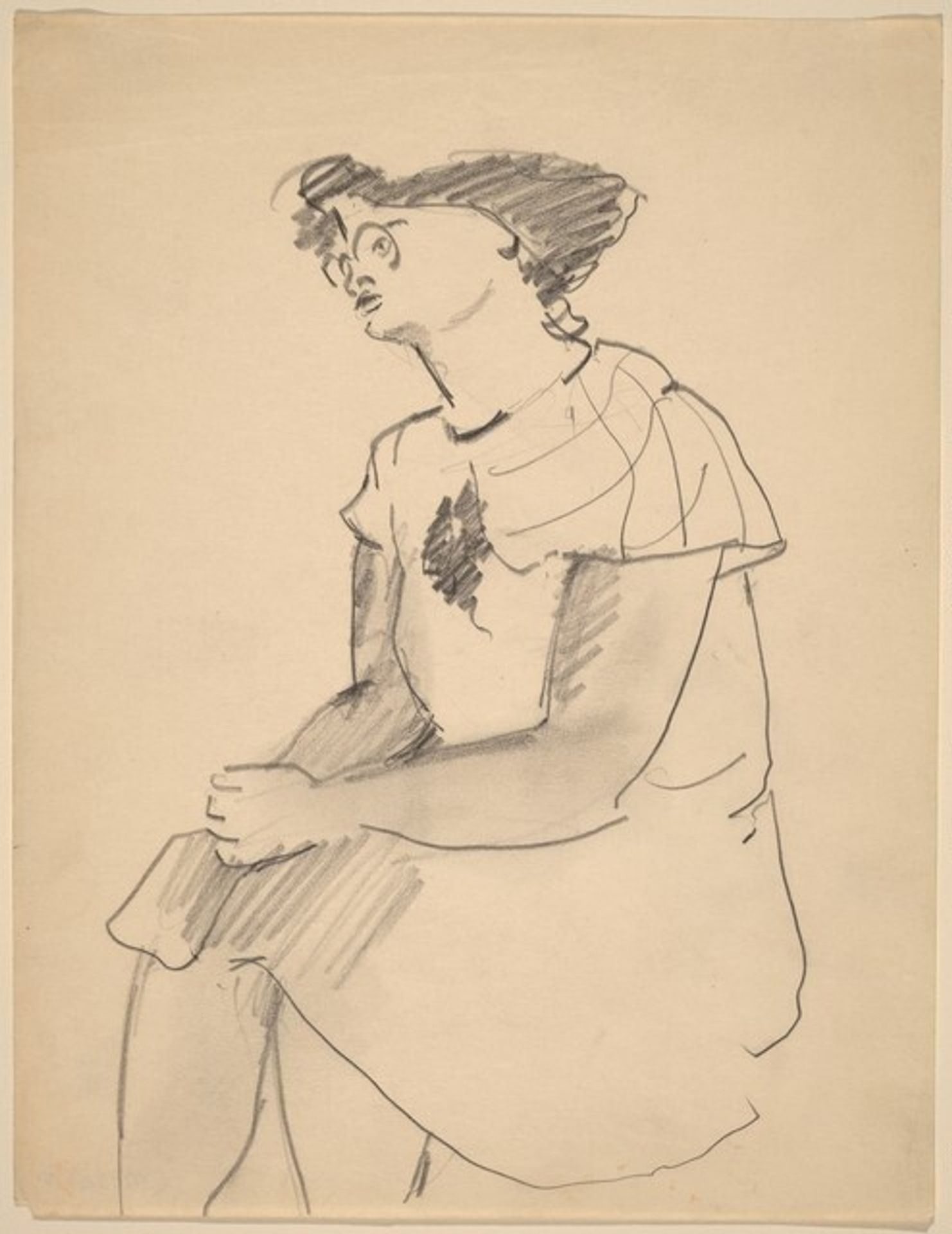 Seated Woman with Eyeglasses Turned to the Left, Hands on Lap by Mark Rothko