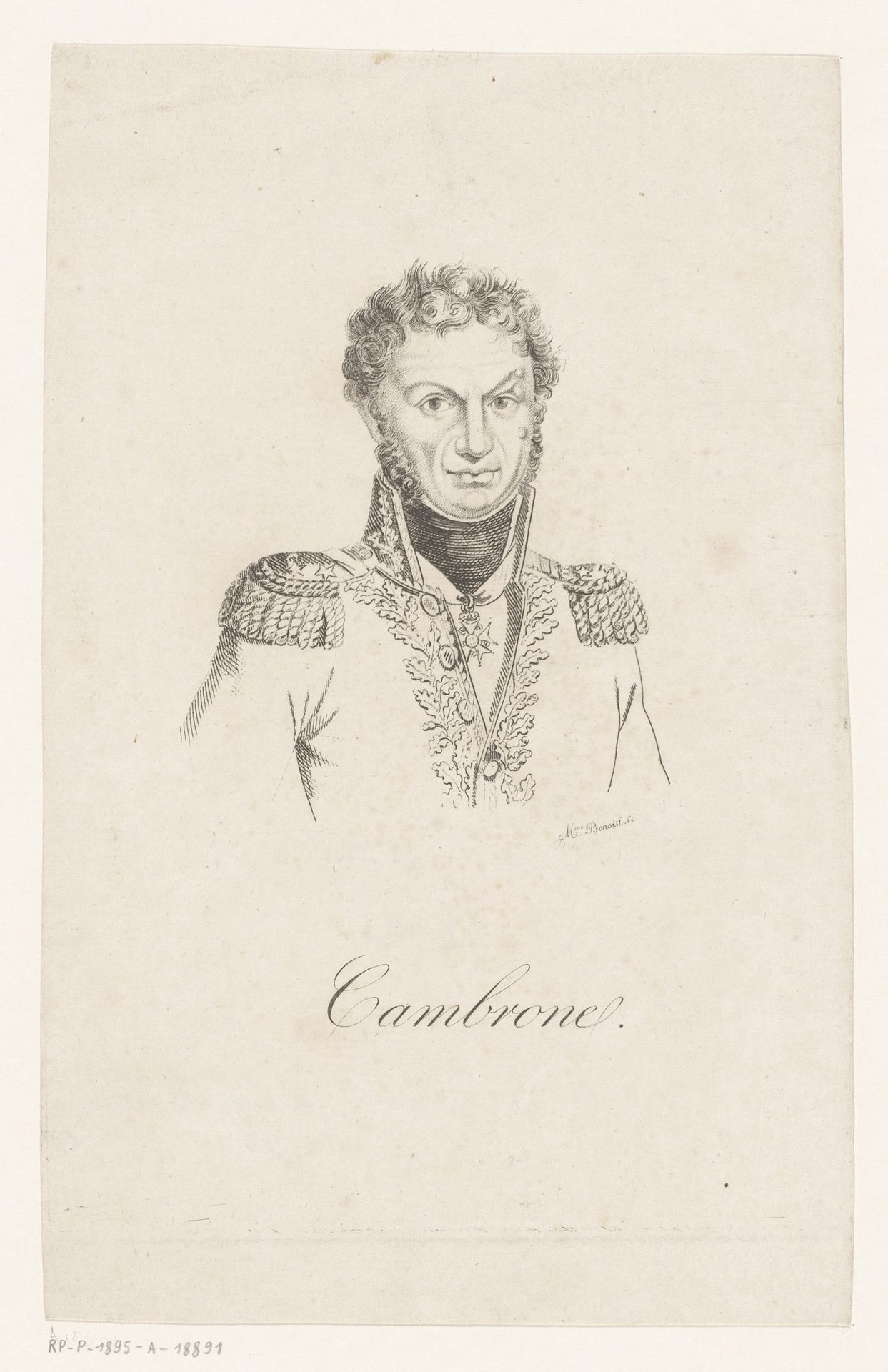 Portret van Pierre Cambronne by Marie Guilhelmine Benoist