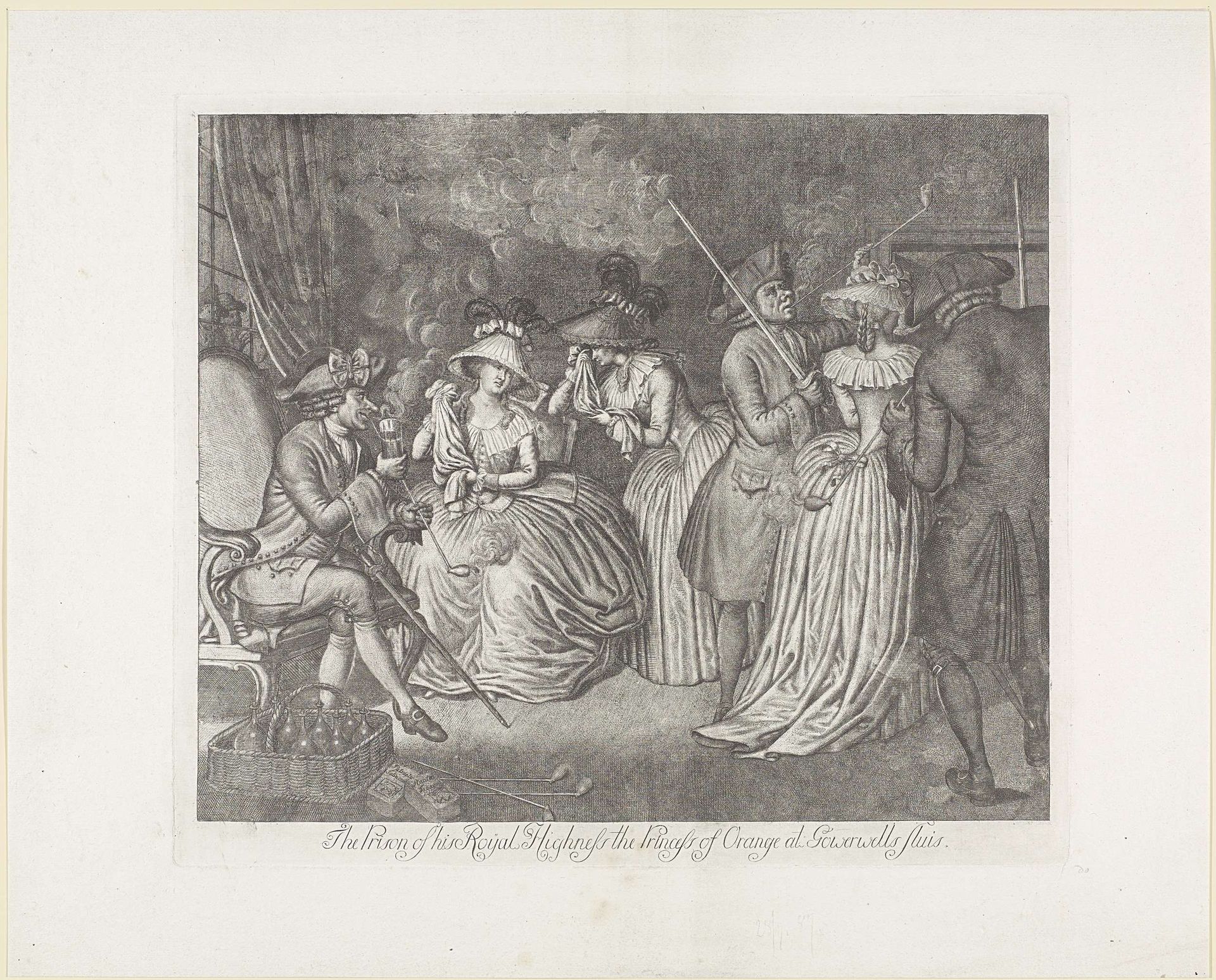 Prinses van Oranje gevangen te Goejanverwellesluis, 1787 by Anonymous