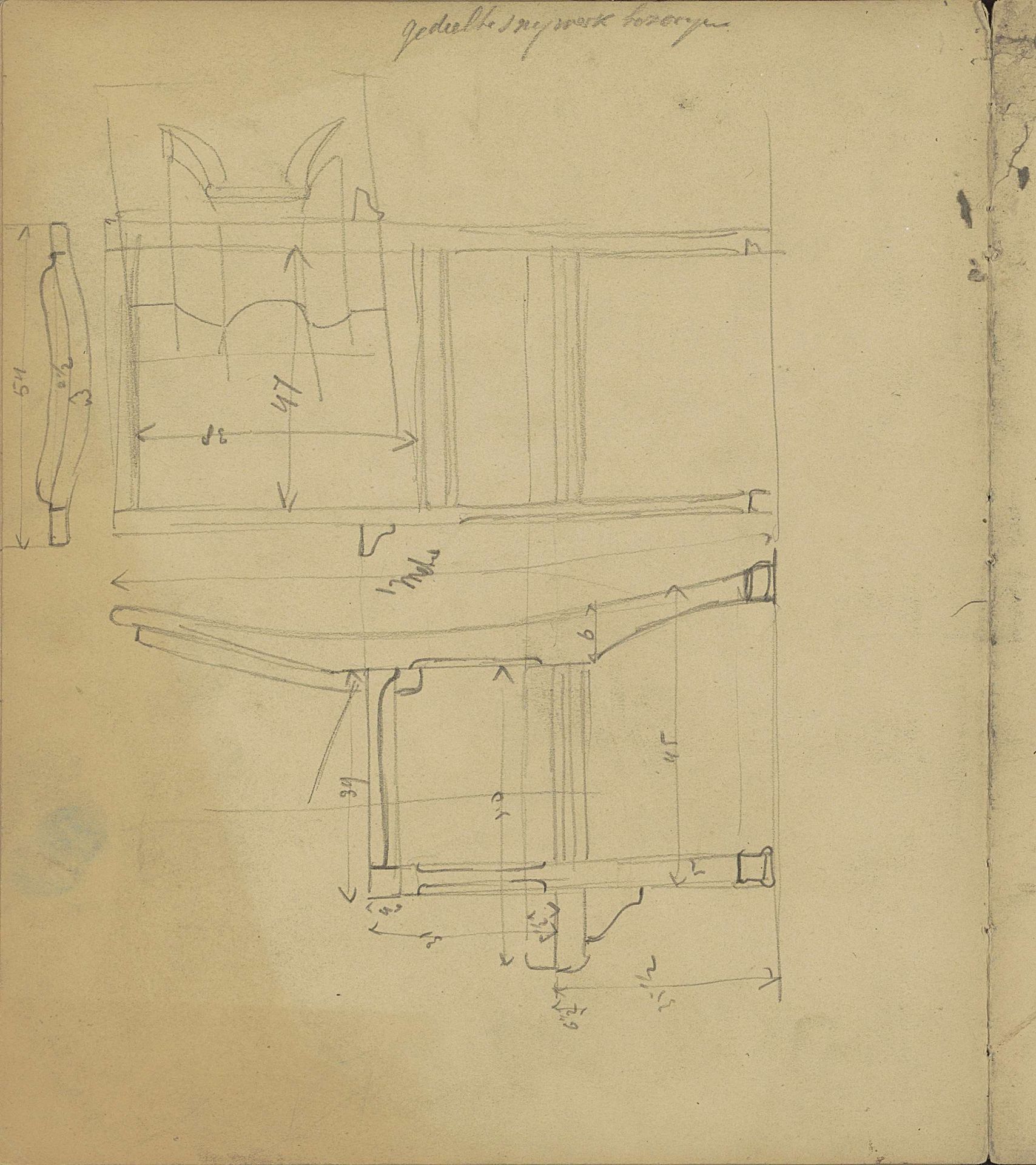 Ontwerp voor een stoel by Carel Adolph Lion Cachet