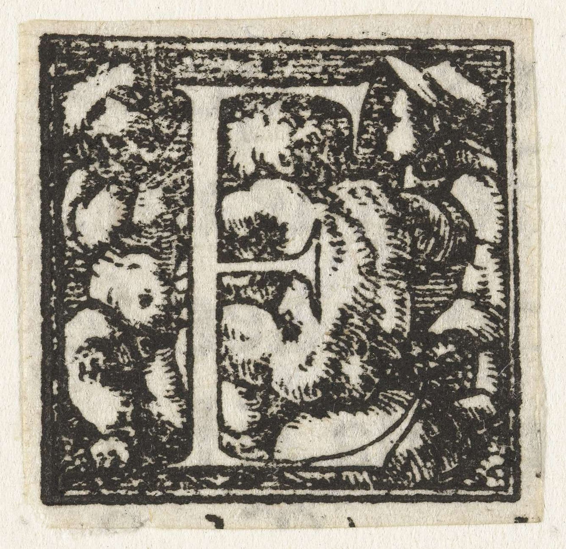 Letter E met drie zittende kinderen by Hans (II) Holbein