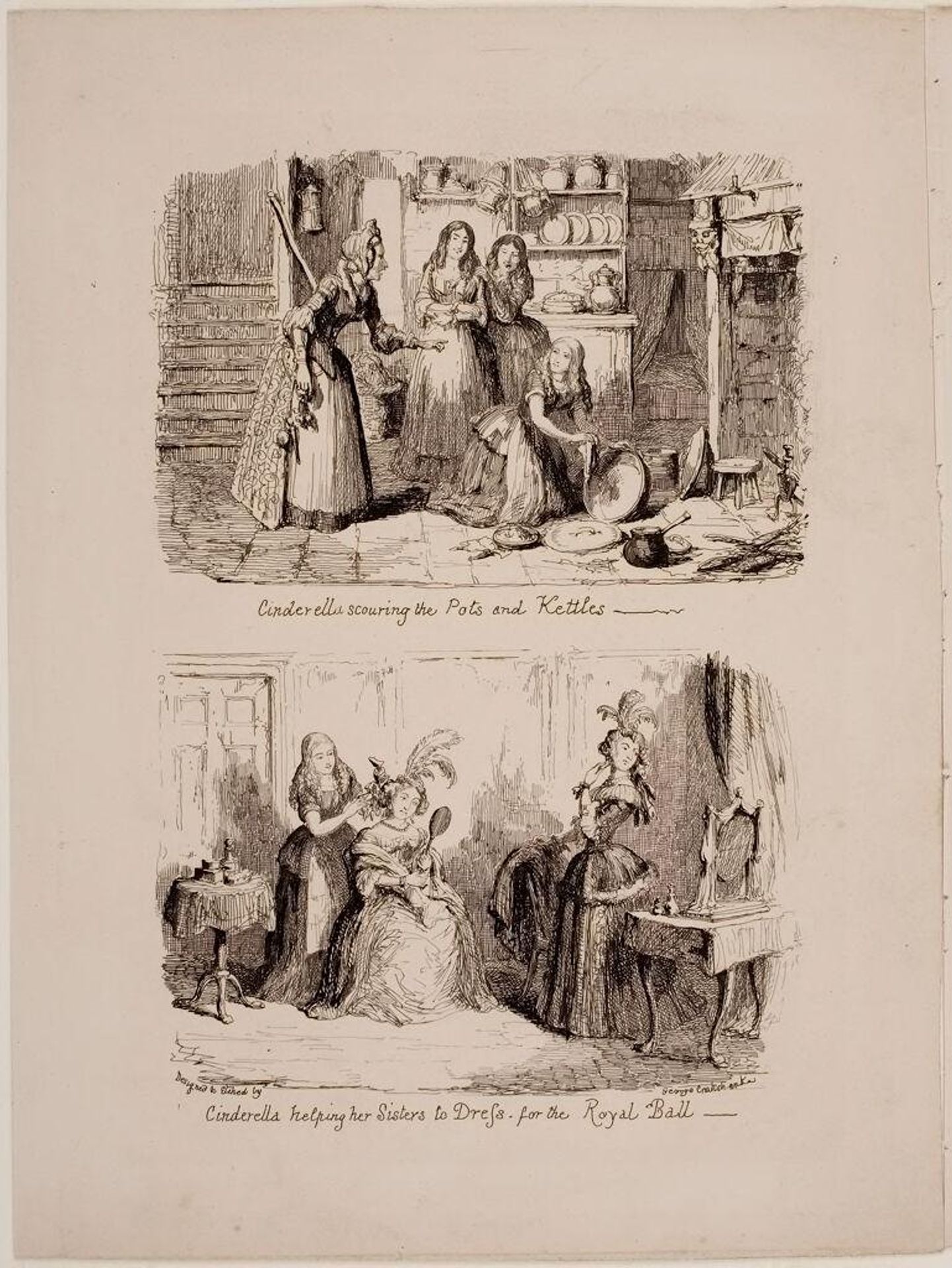 Cinderella Scouring the Pots by George Cruikshank