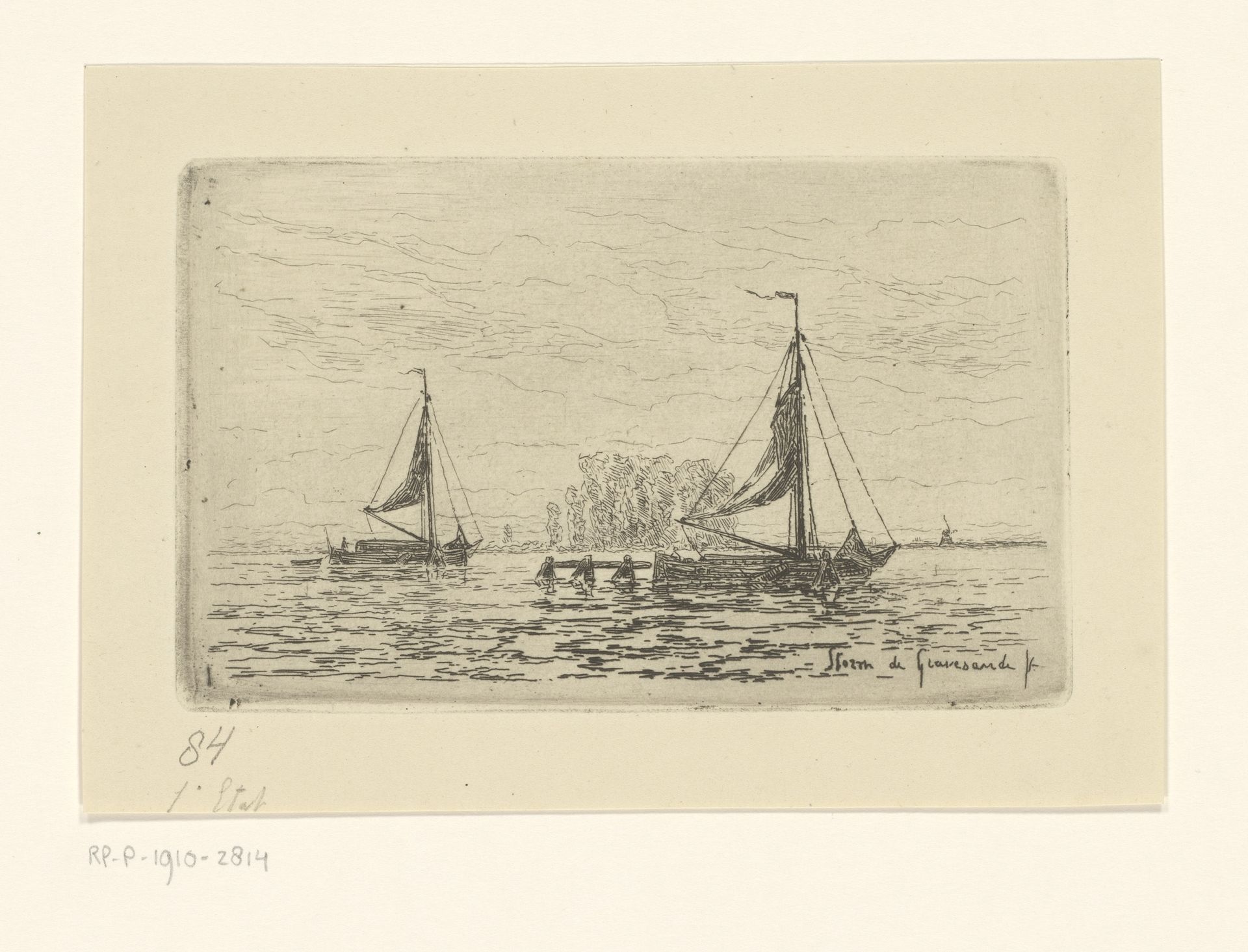 Gezicht op de Vecht bij Weesp by Carel Nicolaas Storm van 's-Gravesande