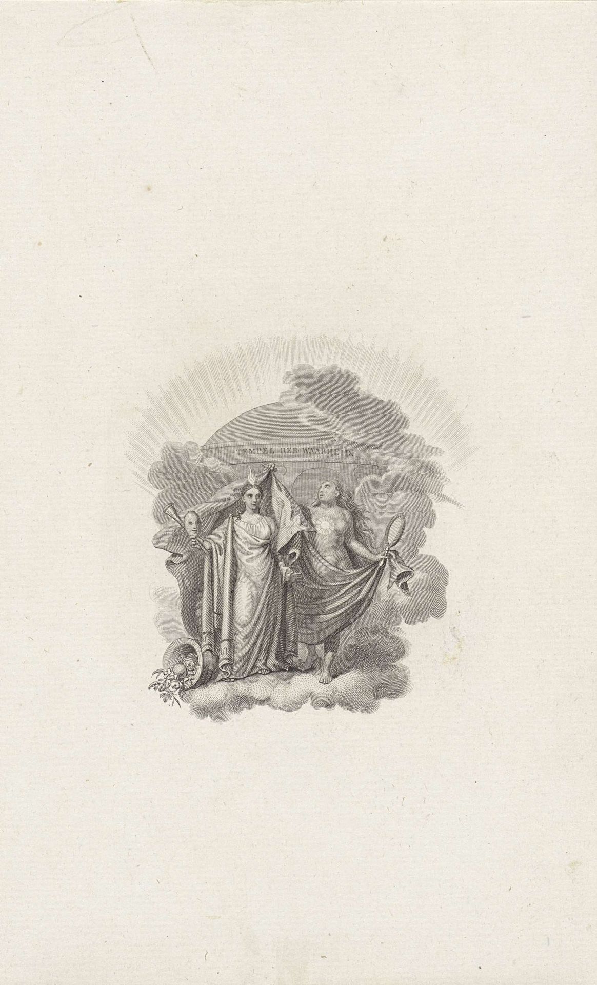 Allegorische voorstelling met twee personificaties van de waarheid by Philippus Velijn