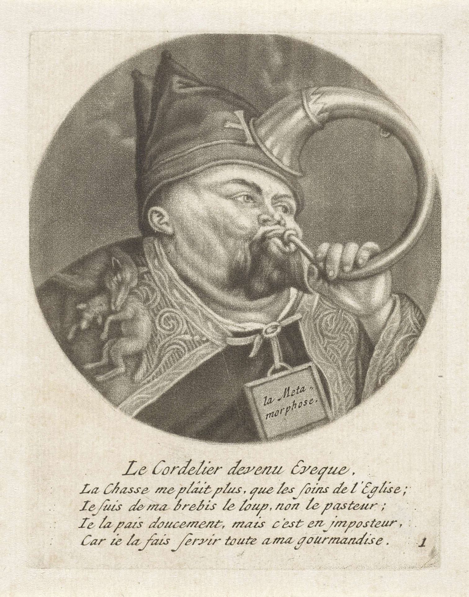 Monnik met een mijter by Jacob Gole