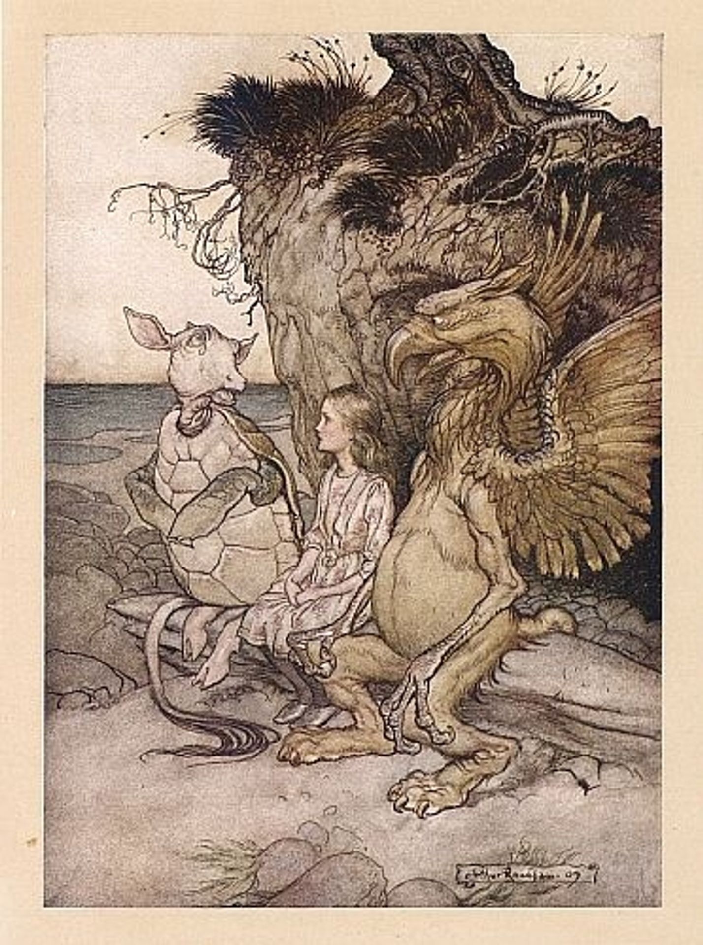 The Mock Turtle drew a long breath and said, 'That's very curious' by Arthur Rackham