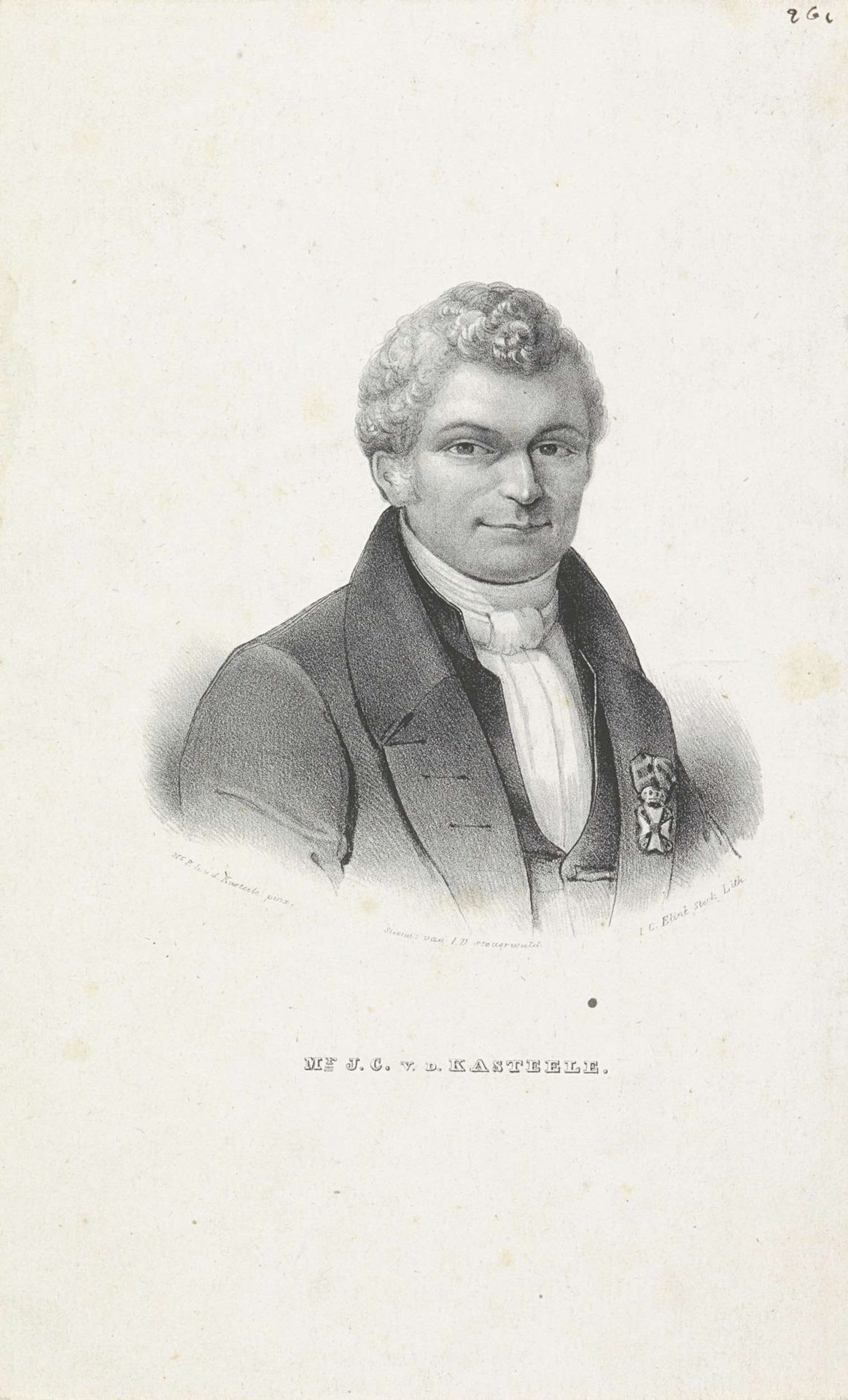 Portret van Jacob Carel van de Kasteele by Isaac Cornelis Elink Sterk