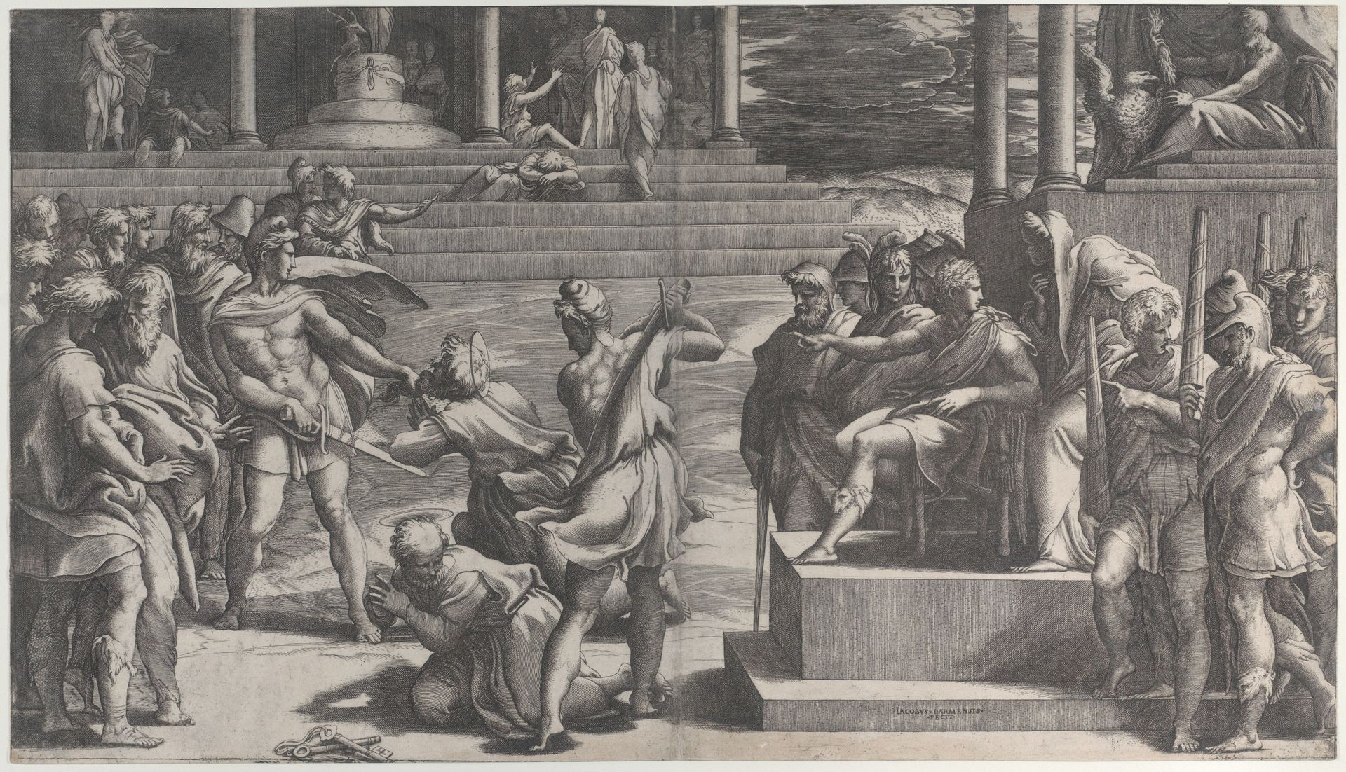 The martyrdom of Saint Paul and the condemnation of Saint Peter by Giovanni Jacopo Caraglio