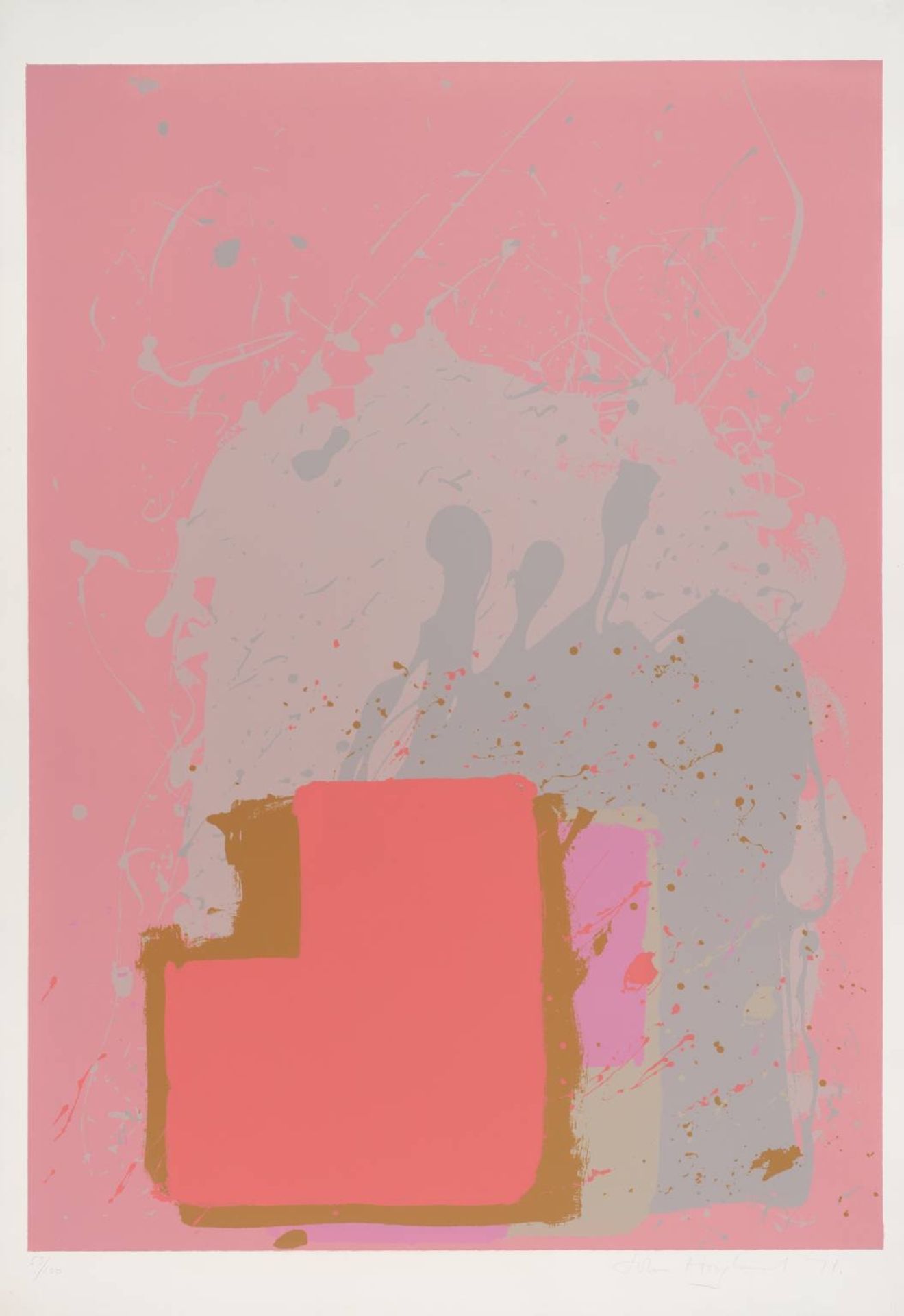 Red Black on Pink by John Hoyland