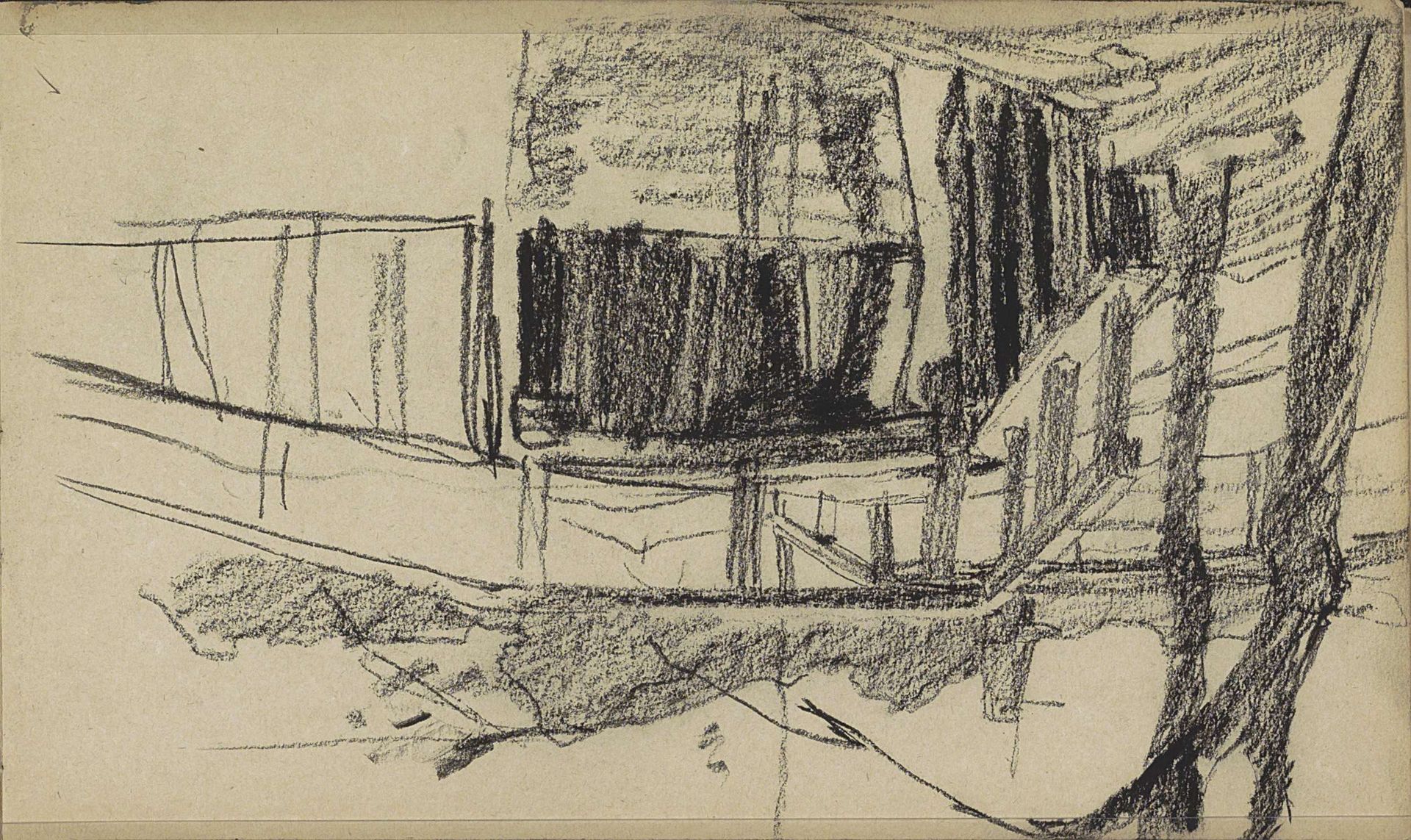 Landschap met een brug en een molen by Willem Witsen