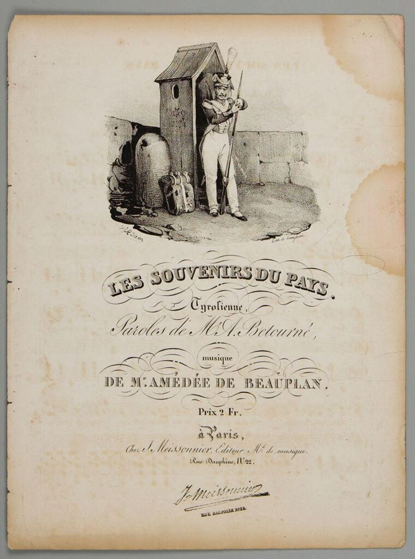 Memories of  my Homeland/Cover of Sheet Music by Victor Adam