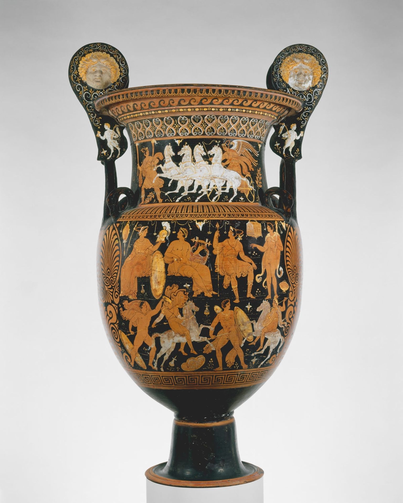 Terracotta Volute Krater (vase for Mixing Wine and Water) by Ancient Greek Pottery