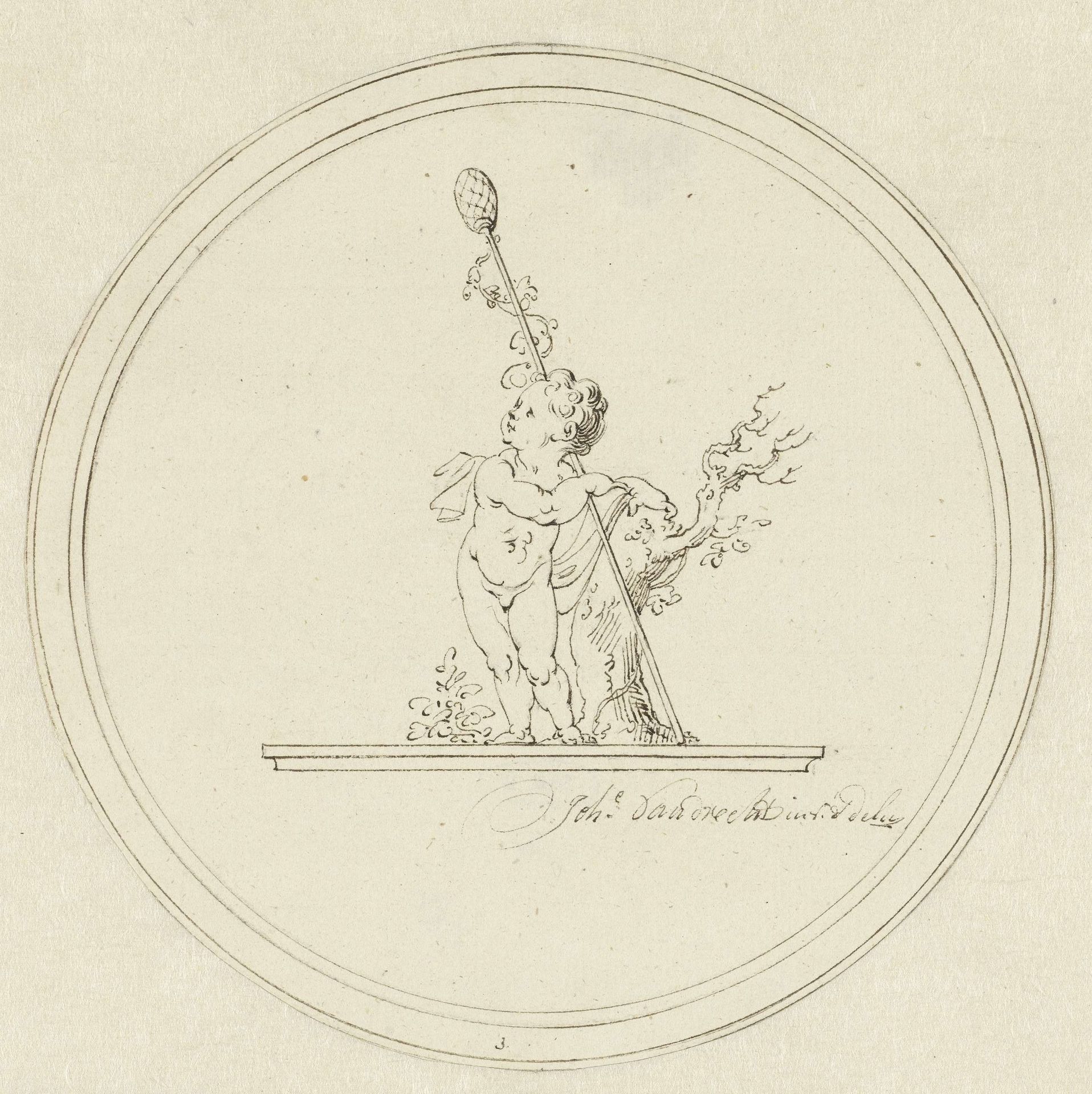 Medaillon met allegorische voorstelling van de Herfst by Johannes van Dregt