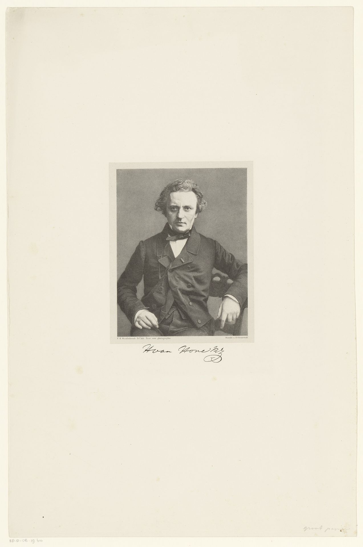 Portret van Huib van Hove Bz by Frederik Hendrik Weissenbruch