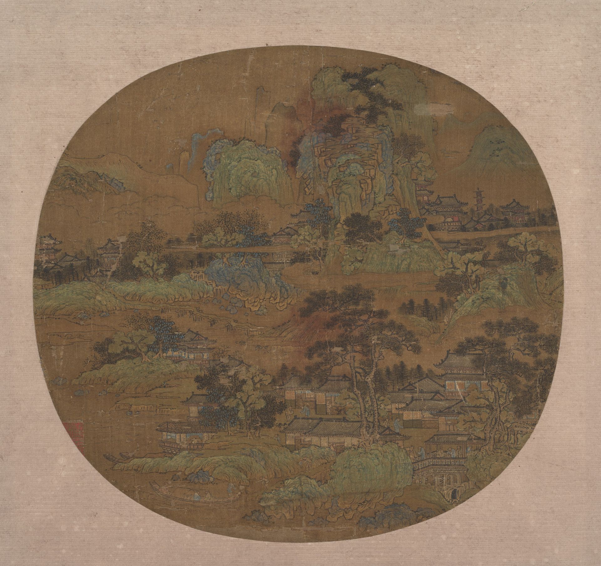 Village and Temples in Jiangnan by Anonymous