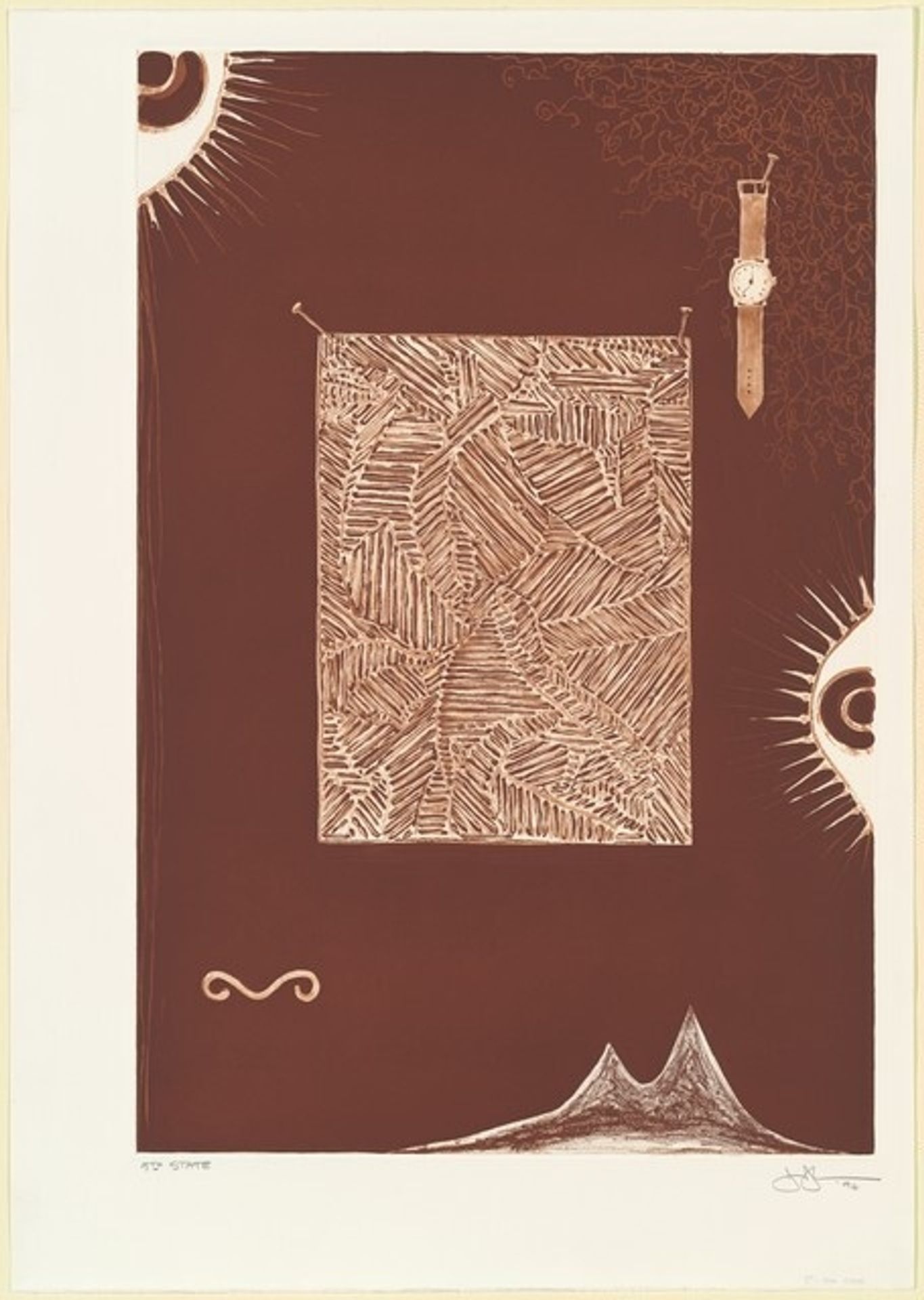 Face with Watch [5th state] by Jasper Johns