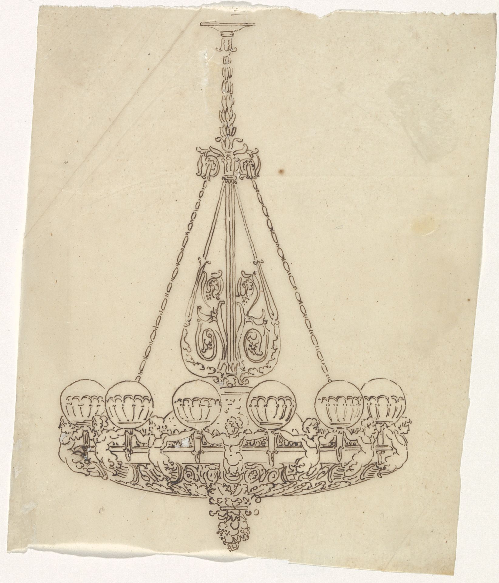 Ontwerp voor een lichtkroon by Jean-Jacques Feuchère