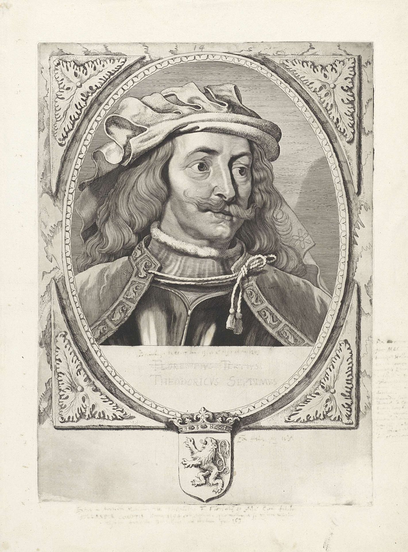 Portret van Dirk VII, graaf van Holland by Cornelis Visscher