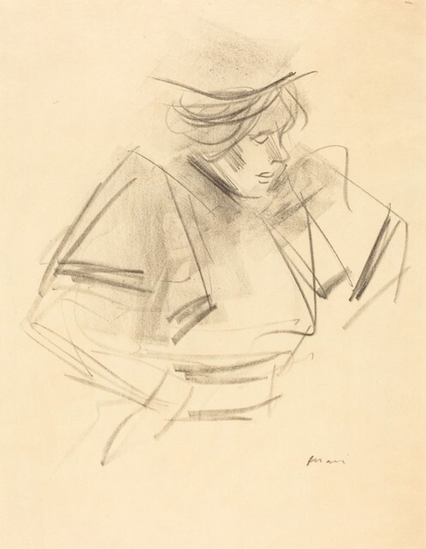 Sketch of a Woman in Half-Length by Jean-Louis Forain