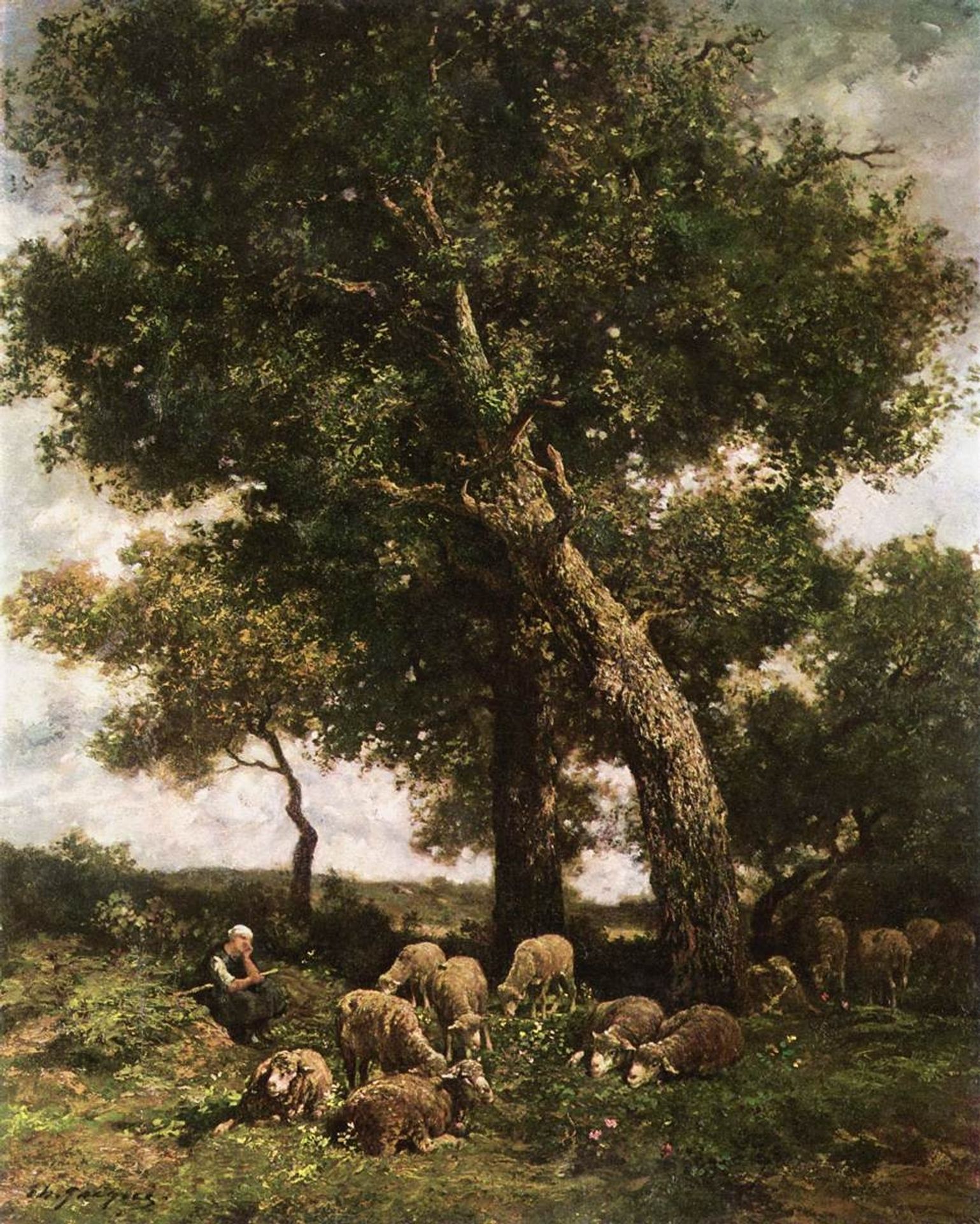 On the Pasture by Charles Jacque