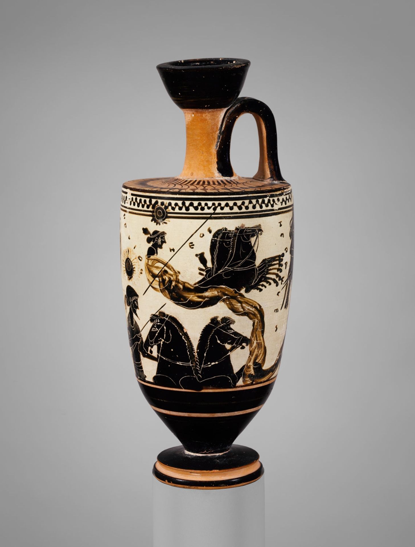 Terracotta Lekythos (oil Flask) by Ancient Greek Pottery