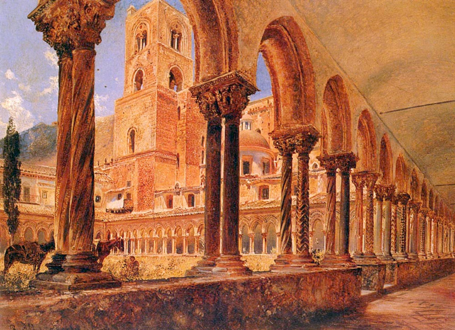 A View Of Monreale, Above Palermo by Rudolf von Alt