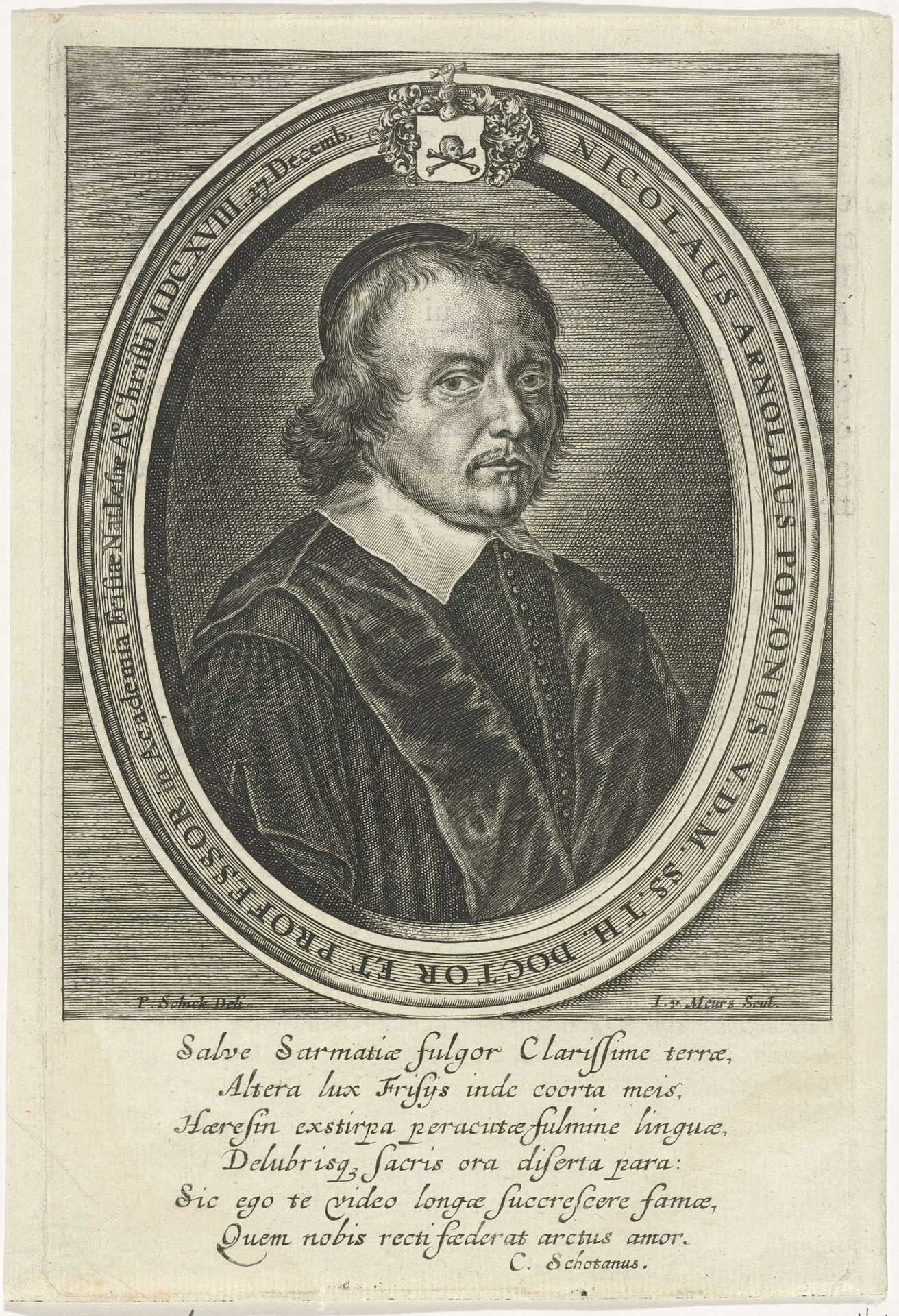 Portret van Nicolaus Arnoldus by Jacob van Meurs