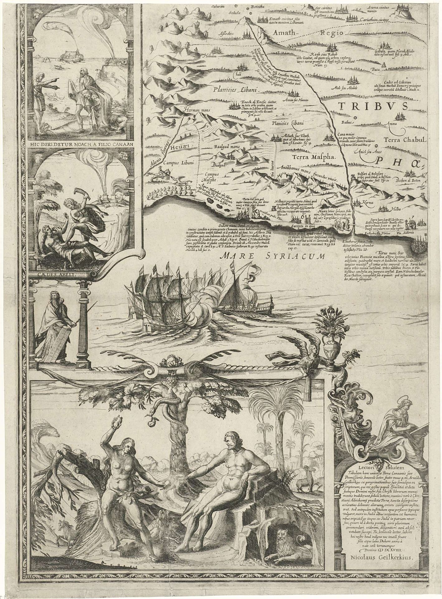 Kaart van Palestina by Nicolaes van Geelkercken