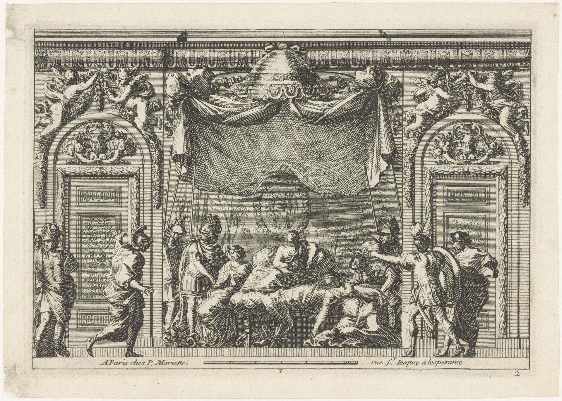 Alkoof met de dood van Cleopatra by Jean Lepautre