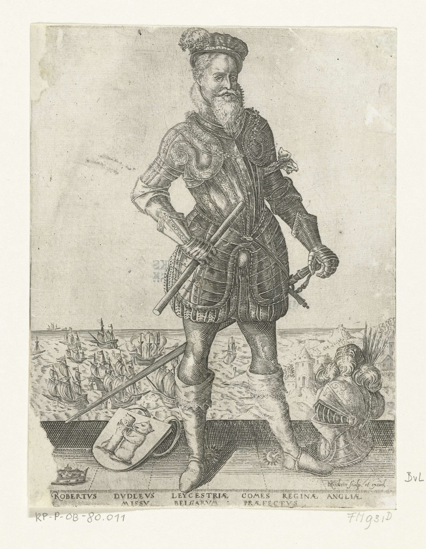 Portret van Robert Dudley, graaf van Leicester by Karel van Sichem