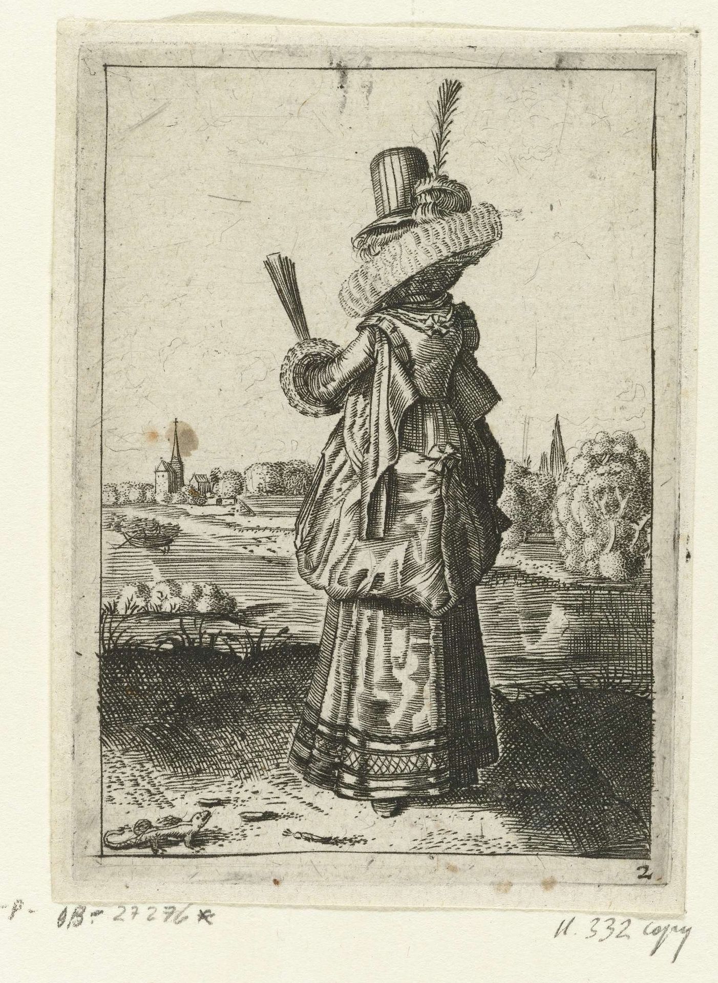 Elegante dame bij hagedis by Anonymous