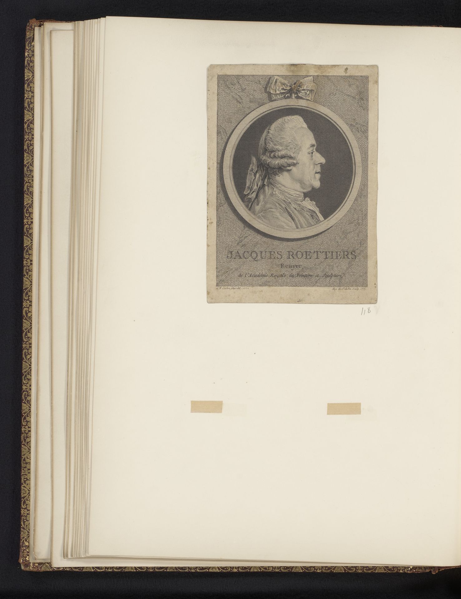 Portret van Jacques Roëttiers III by Augustin de Saint-Aubin