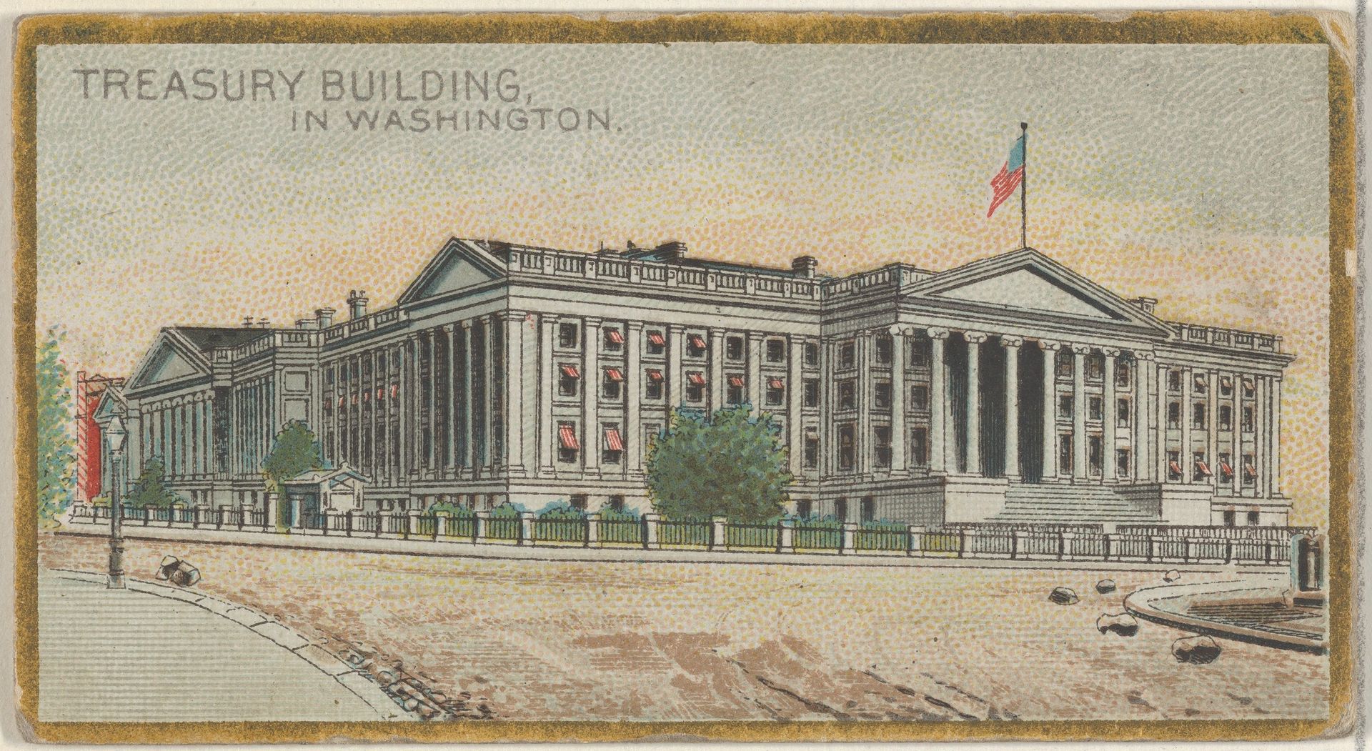 Treasury Building in Washington, from the General Government and State Capitol Buildings series (N14) for Allen & Ginter Cigarettes Brands by Allen & Ginter