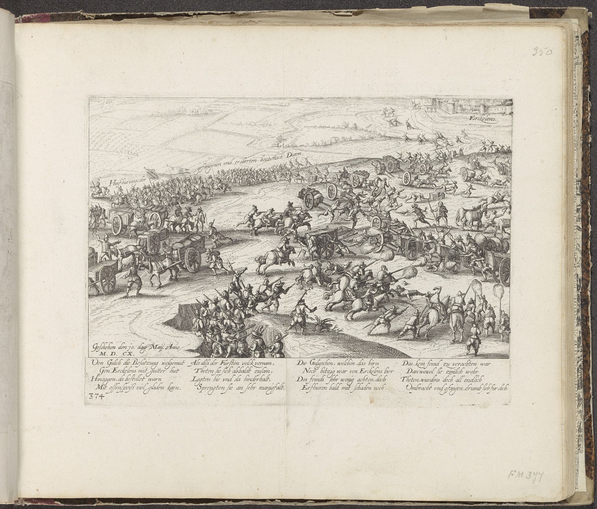 Gulikse troepen verslagen bij Erkelenz, 1610 by Frans Hogenberg