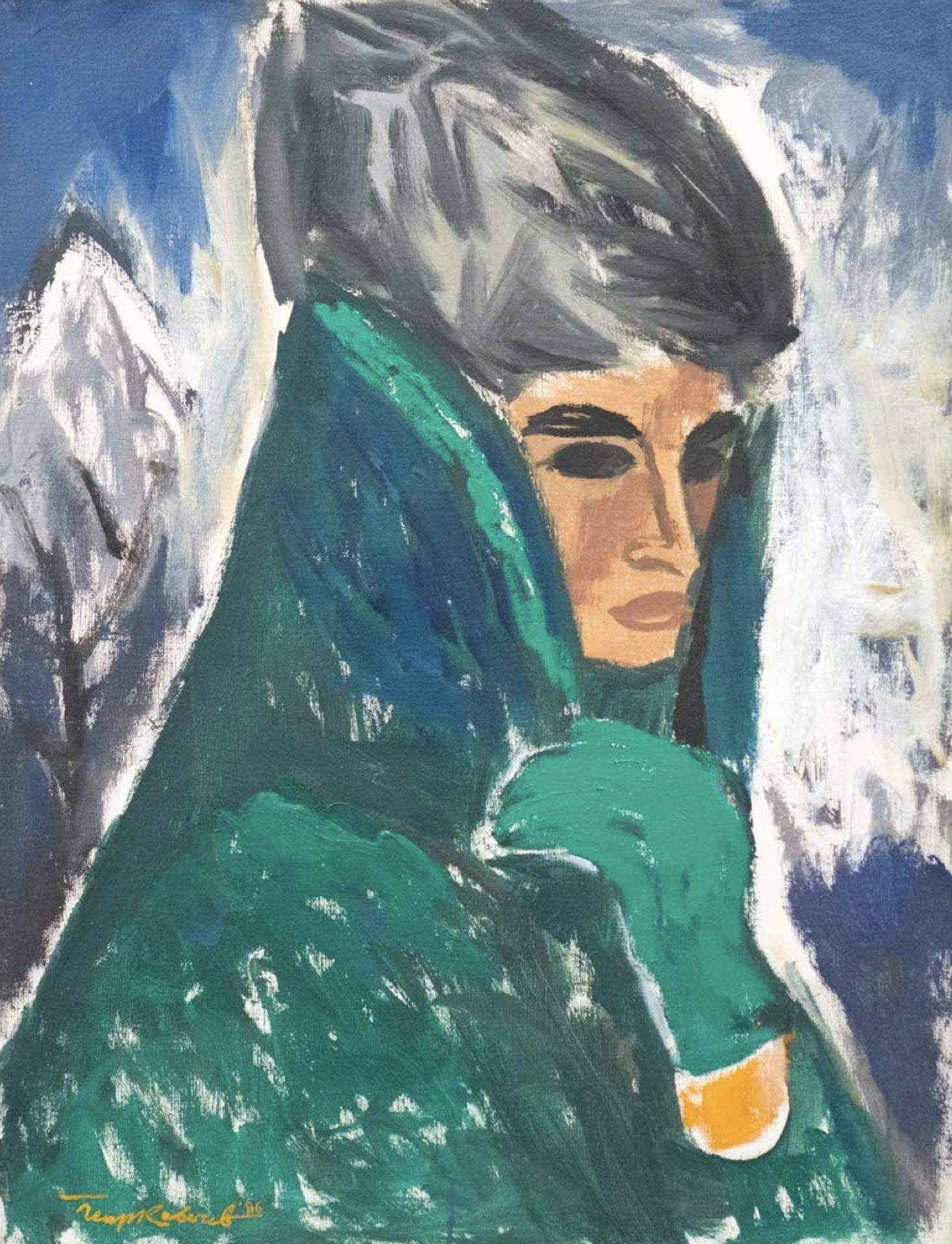 A woman with a hat by Georgi Kovachev