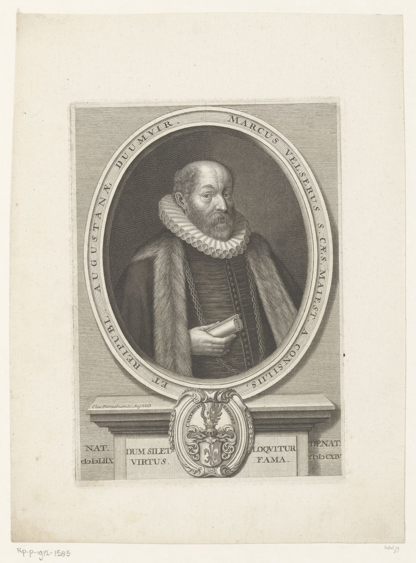 Portret van Marcus Welser by Elias Hainzelmann